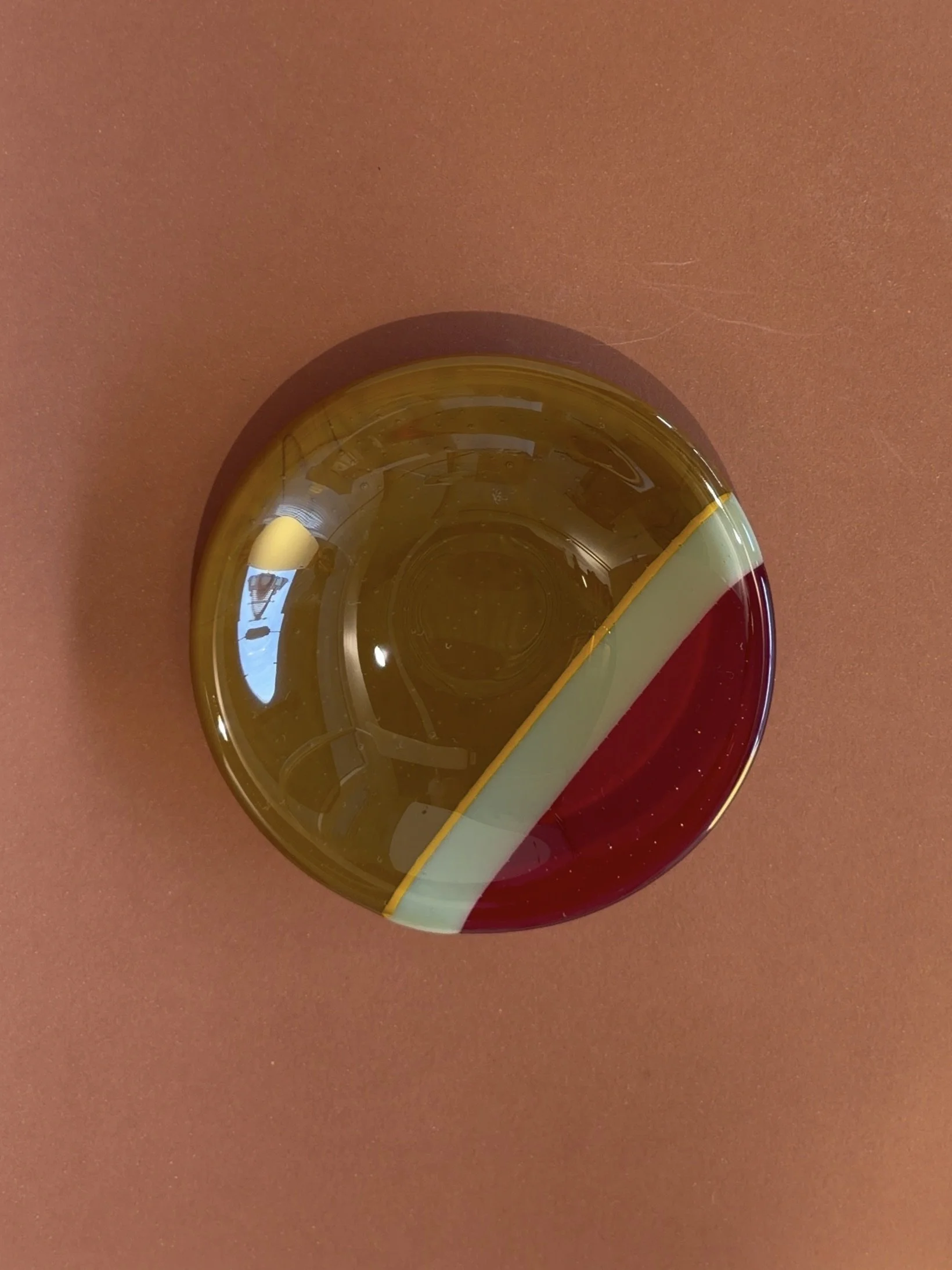 Trinket Dish - Umber, Celadon and Ruby