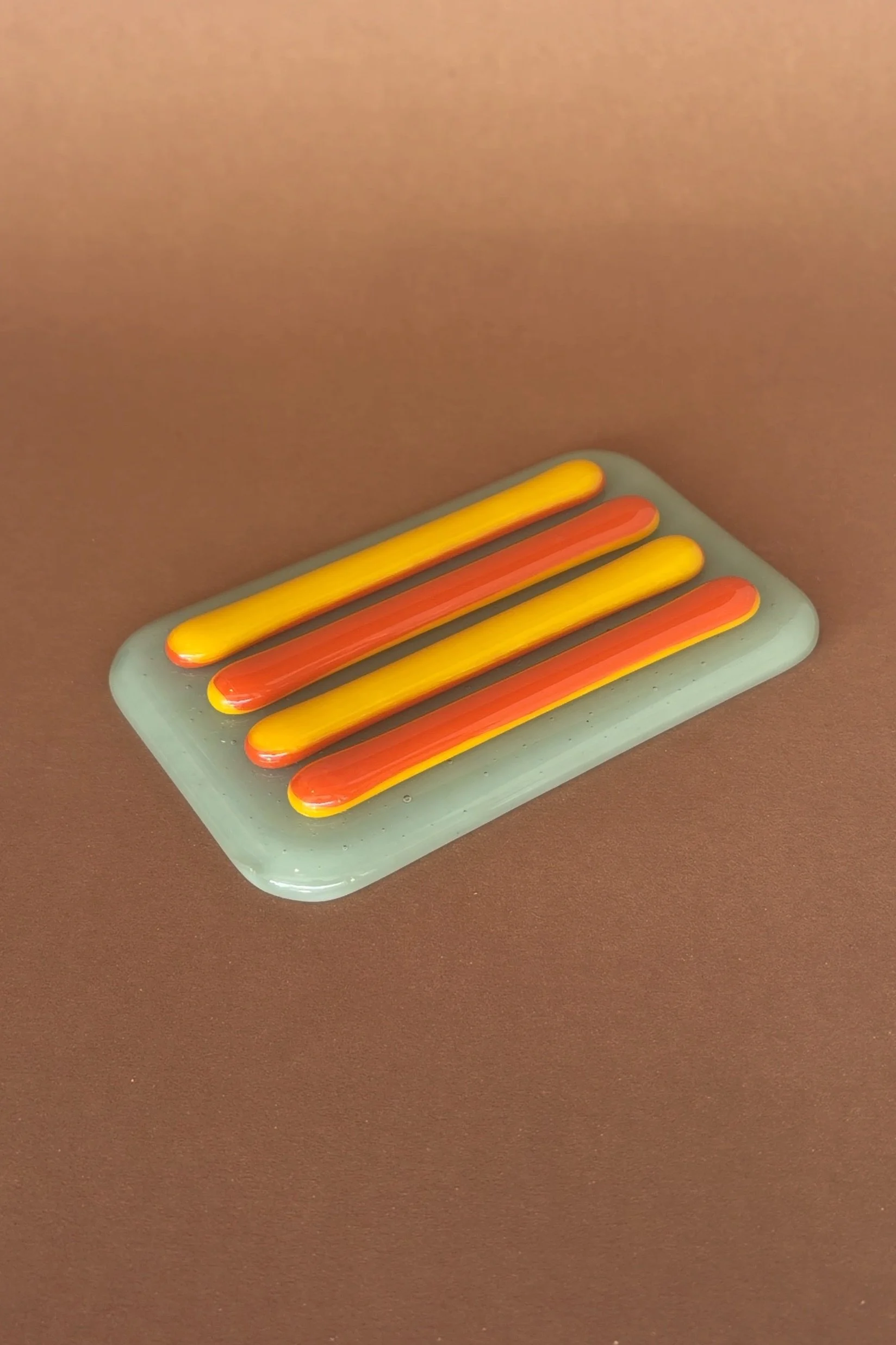 Soap Dish - Celadon, Sunflower & Tangerine