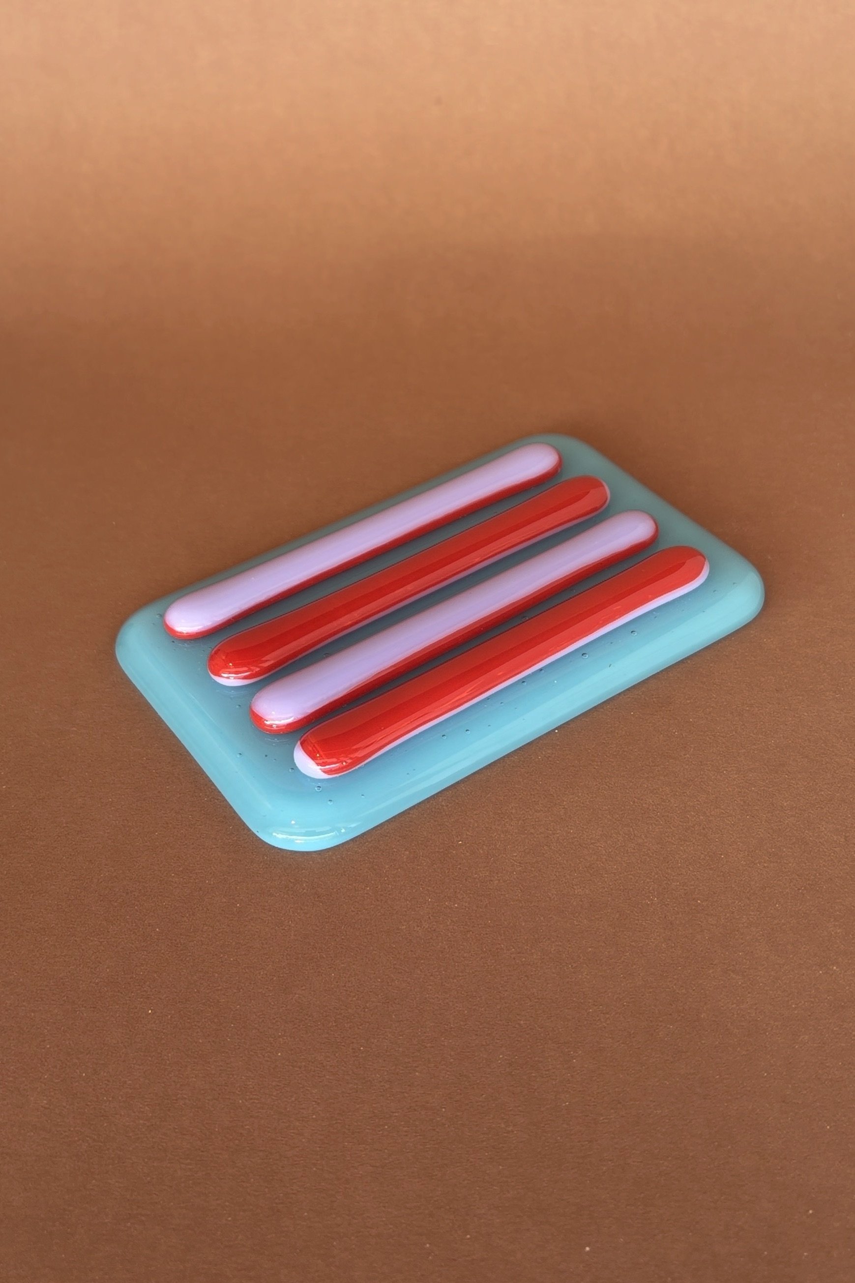 Soap Dish - Sky Blue, Tomato & Lavender