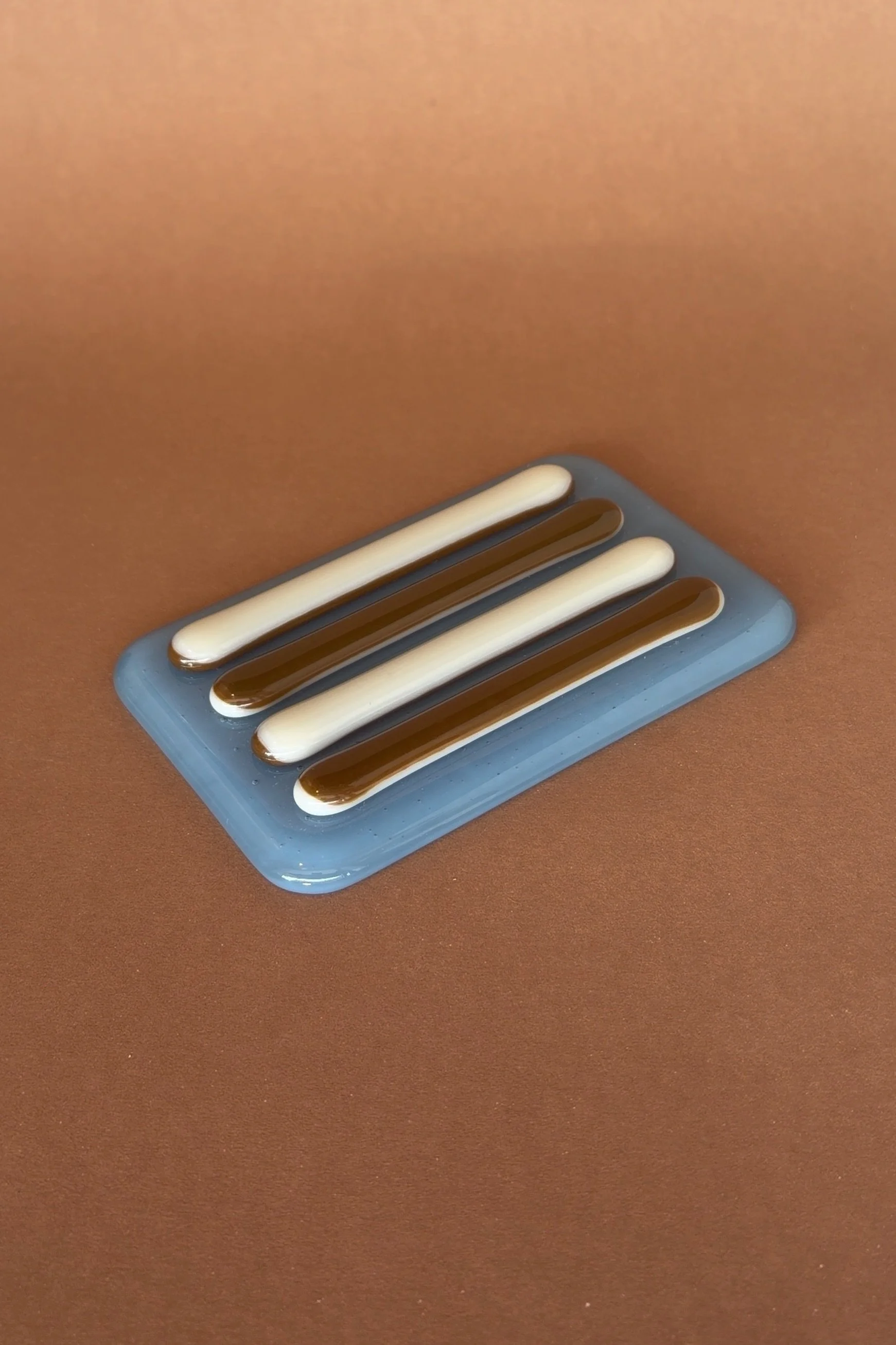 Soap Dish - Dusty Blue, Marzipan & Chocolate