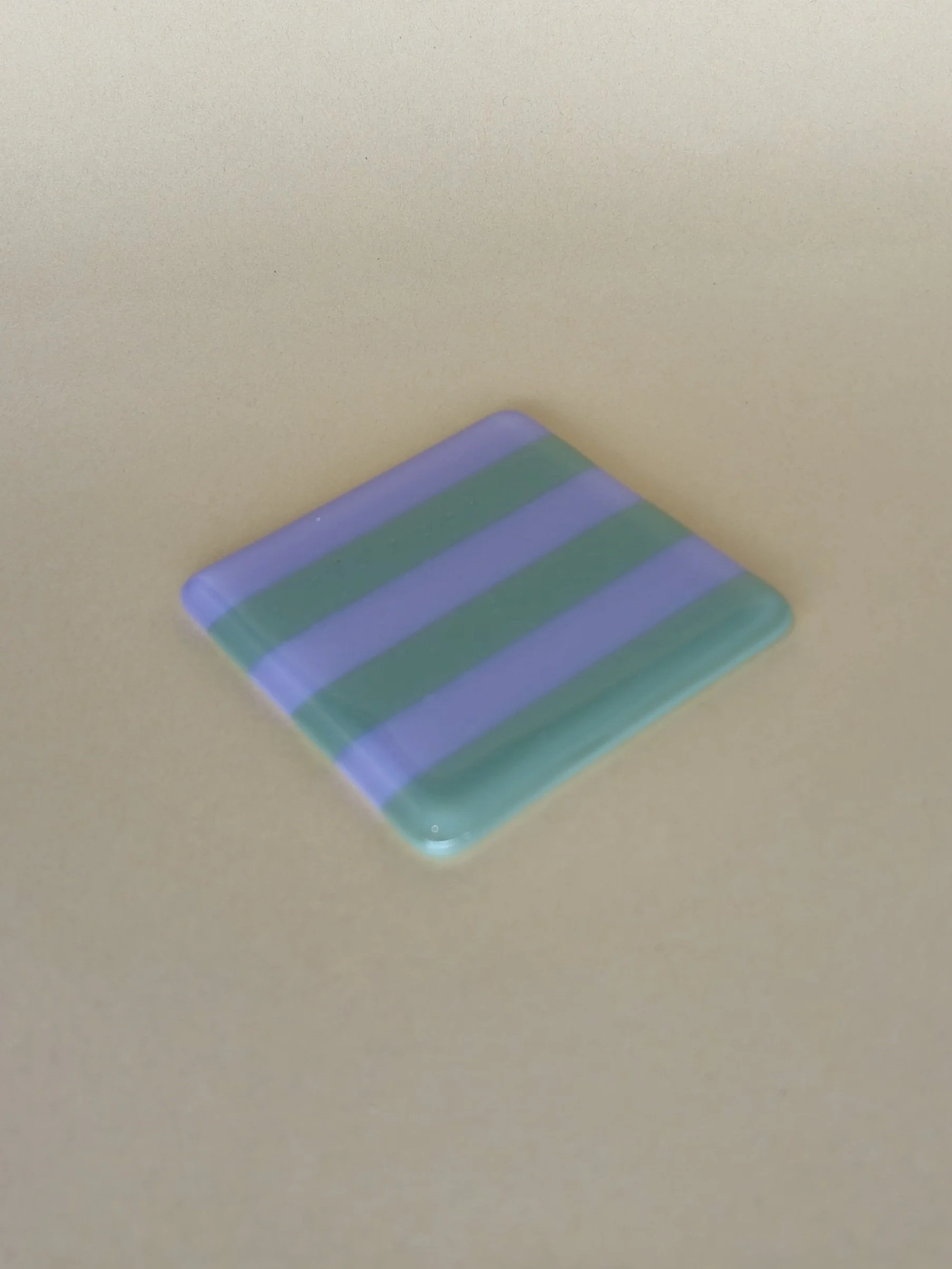 Striped Coaster - Celadon & Lavender