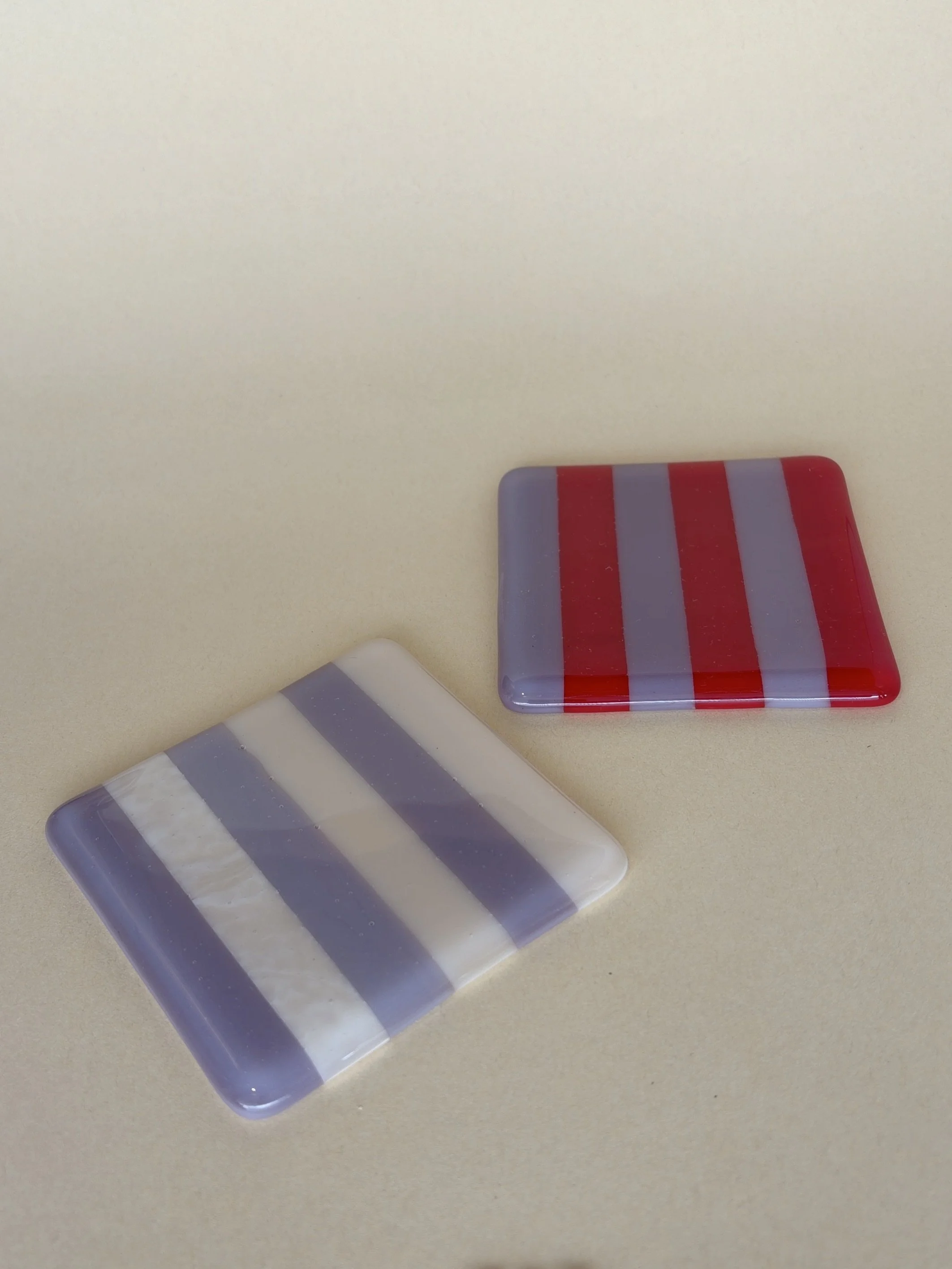 Set of 2 Coasters - Dusty Lilac, Marzipan & Tomato