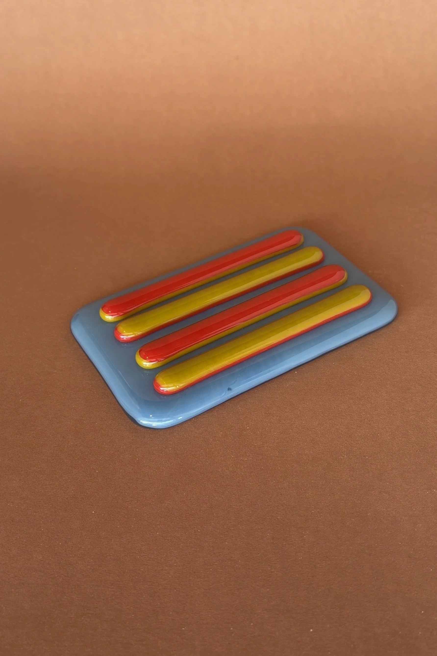 Soap Dish - Dusty Blue, Tomato & Olive