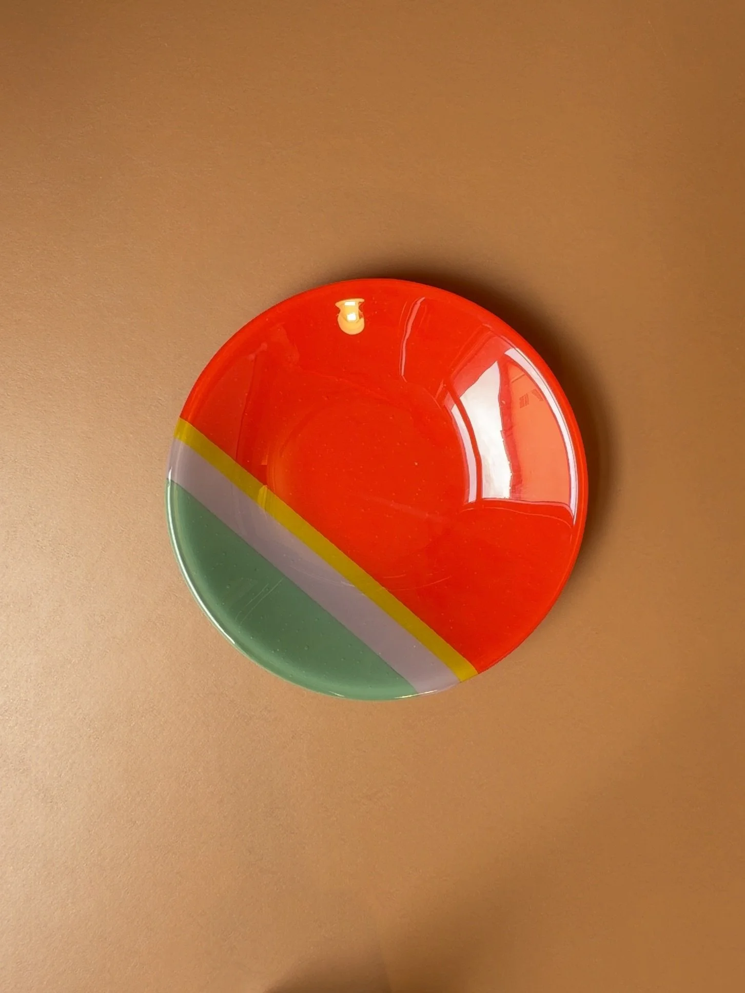 Medium Bowl - Poppy Red, Dusty Lilac & Celadon