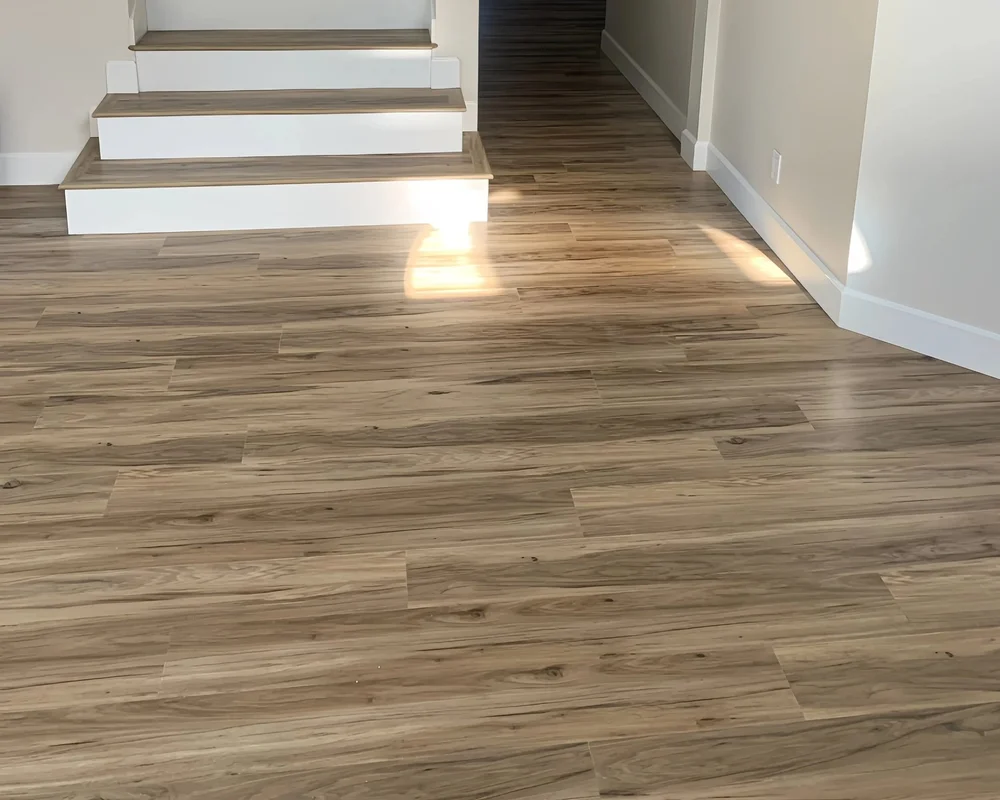 Stair remodel with hardwood treads in Rancho Cucamonga โ Mirage Flooring