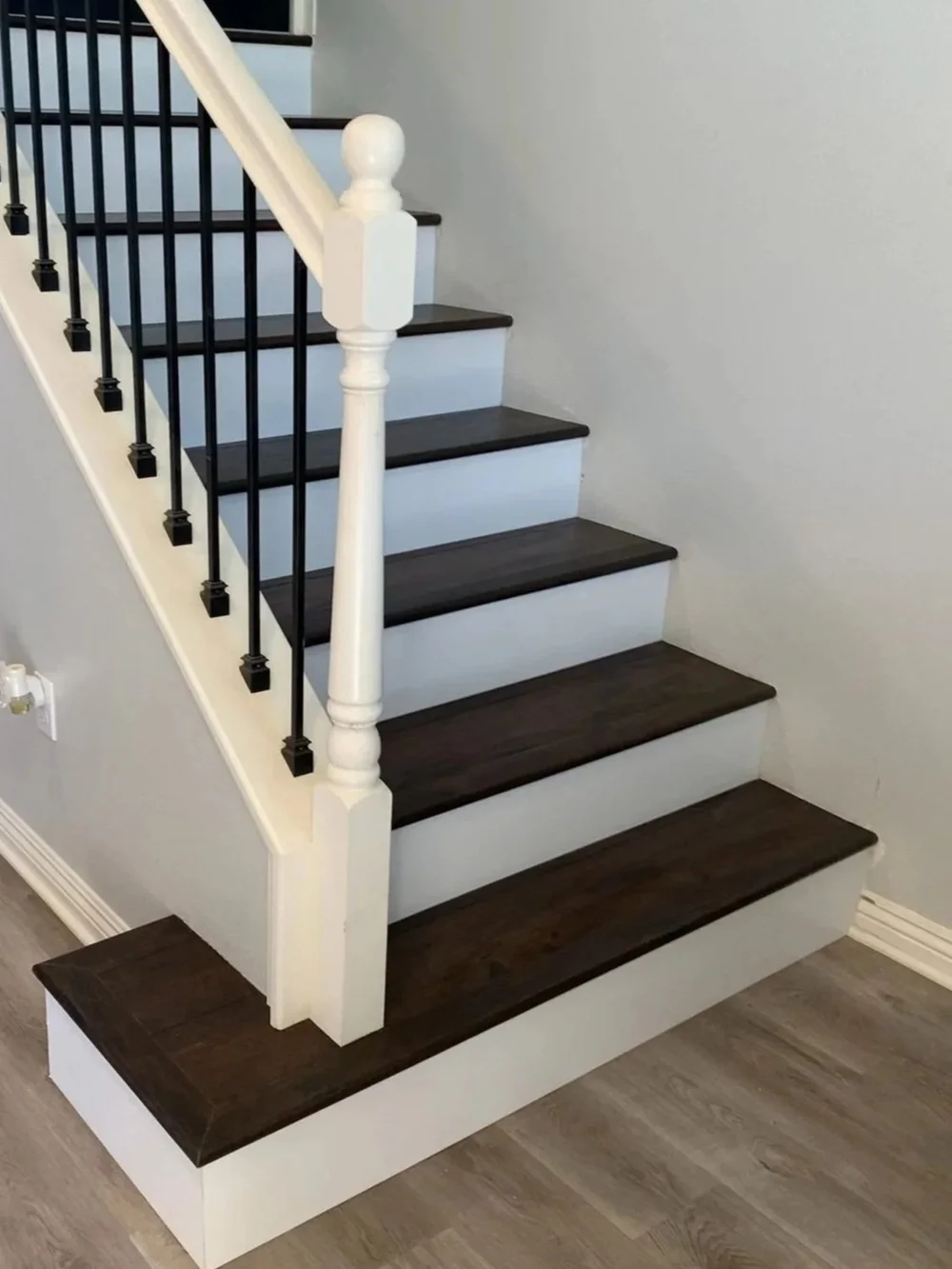 Hardwood stair installation project in Ontario CA โ Mirage Flooring