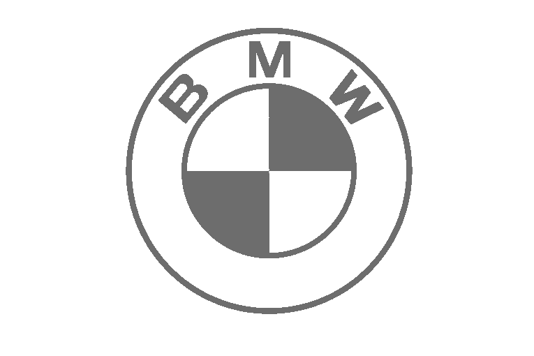 Logotipo de BMW en tonos grises y negros.