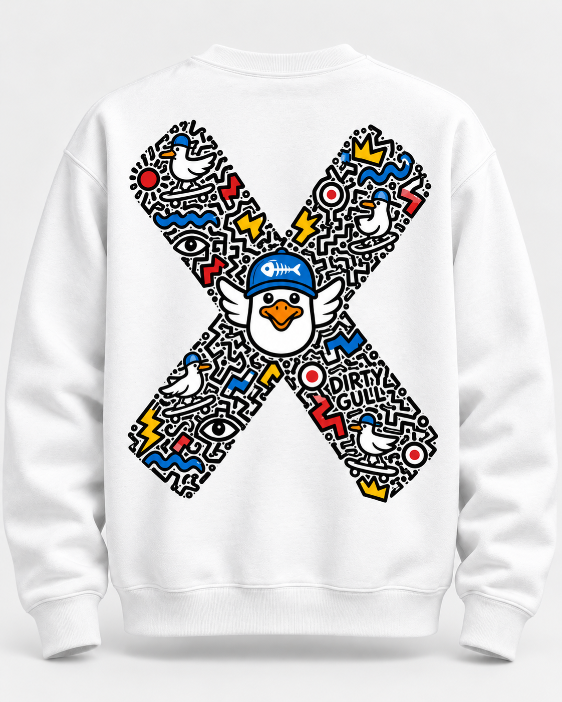 🐦 Sweat Dirty  Gull Logo Simple Blanc