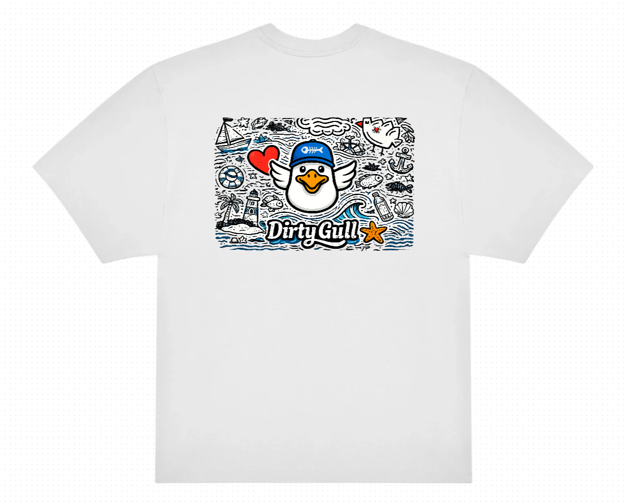 🐦 T-shirt Dirty Gull – Love & Ocean Edition