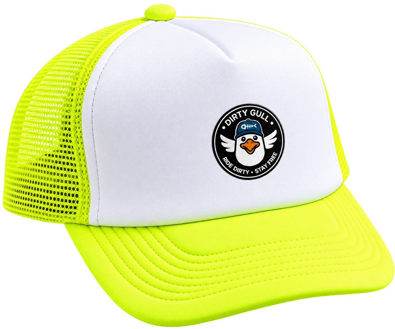 Casquette Dirty Gull blanc et néon.png