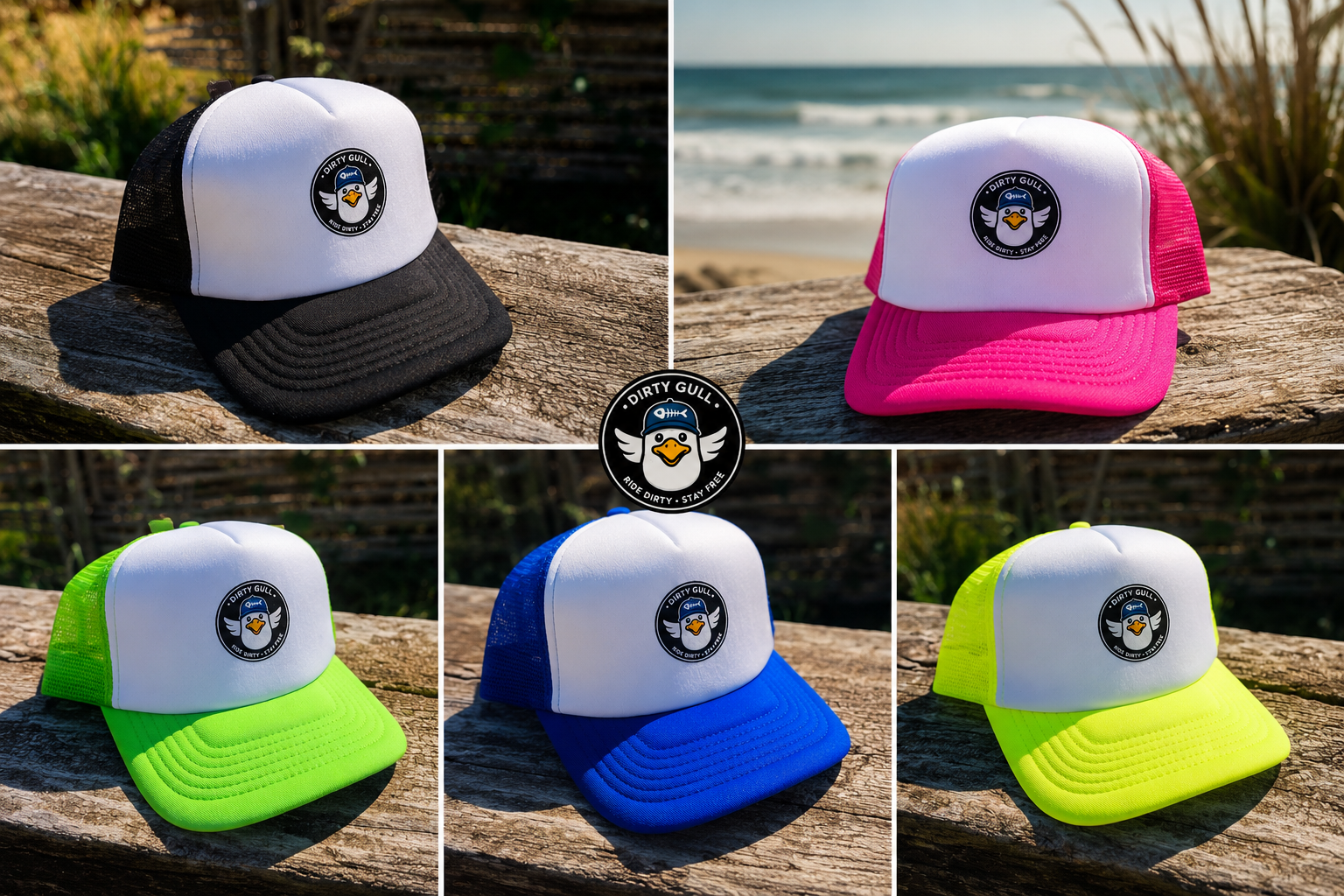 🐦 Casquette Trucker Dirty Gull – Ride Dirty, Stay Free