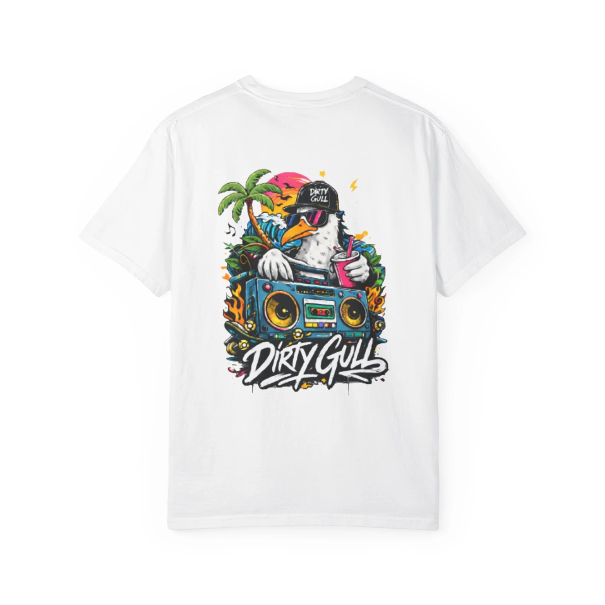 🐦T-Shirt Dirty Gull – Boombox Seagull (Série Limitée) Blanc