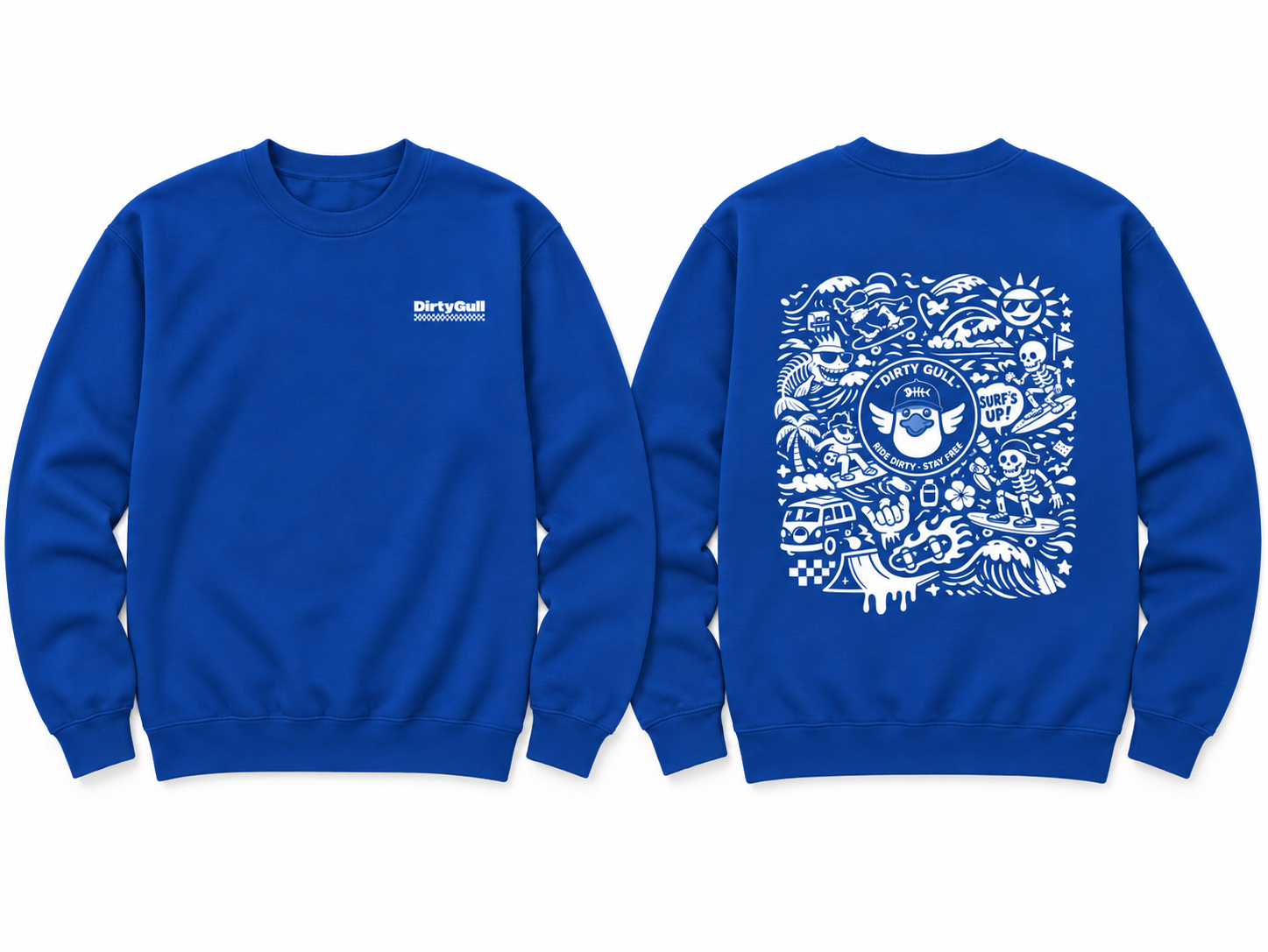 Sweats bleus DirtyGull, style surf rétro.png