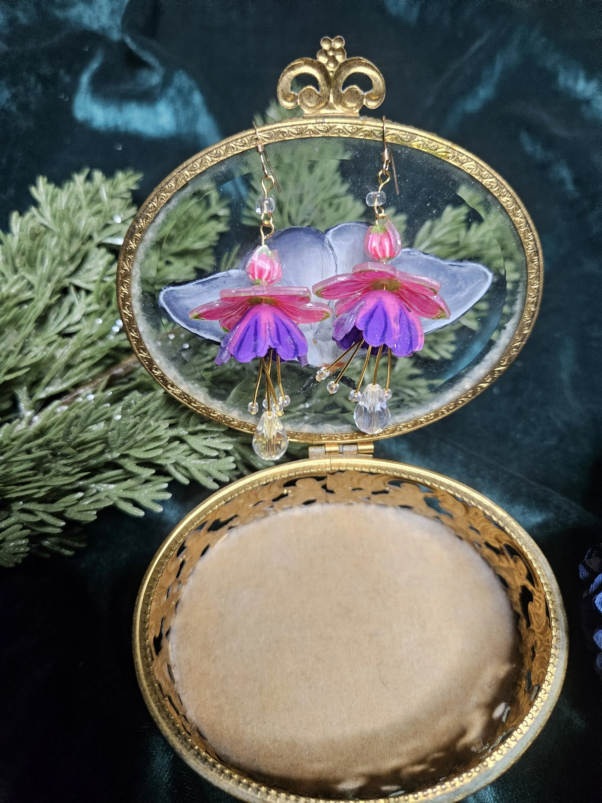 Fuchsia Flower Earrings