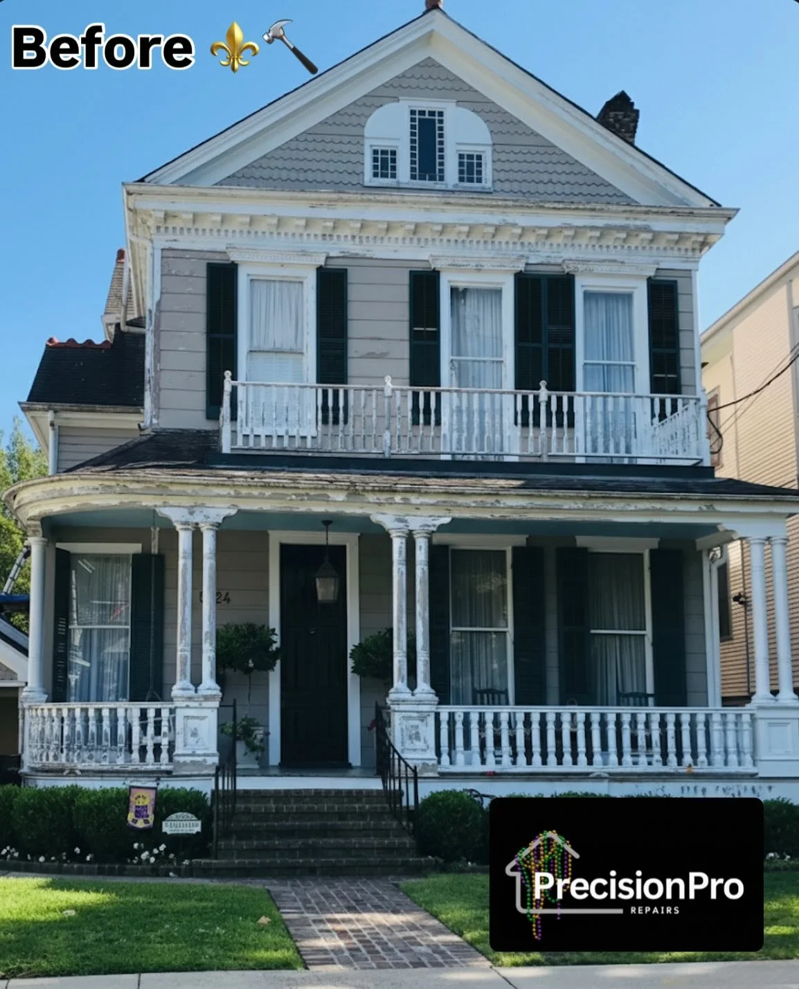 It&rsquo;s Sunday Funday in the Big Easy⚜️ While you&rsquo;re out catching beads, is your home catching...eyes 👀 or is it Parade Ready? 🎭🏠 #beforeandafter #neworleans #transformation #neworleanshomes