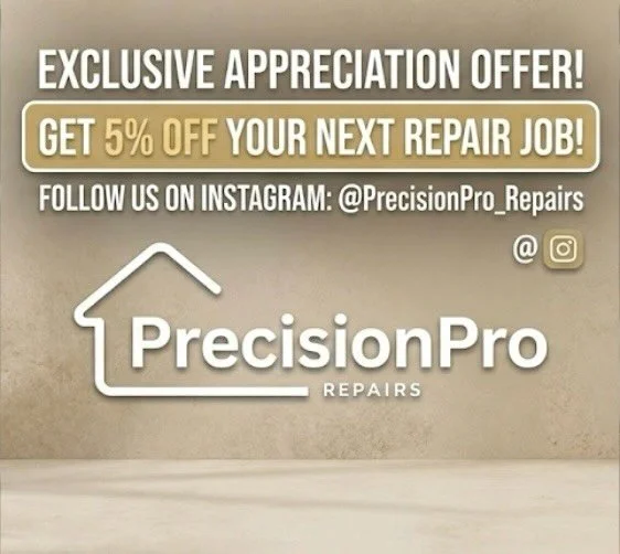 A huge thank you for your support! As a token of our appreciation, grab 5% OFF your next repair with us. Just mention this post and follow us! 🛠️🏠
#PrecisionProRepairs #CustomerAppreciation #thankyouforyoursupport