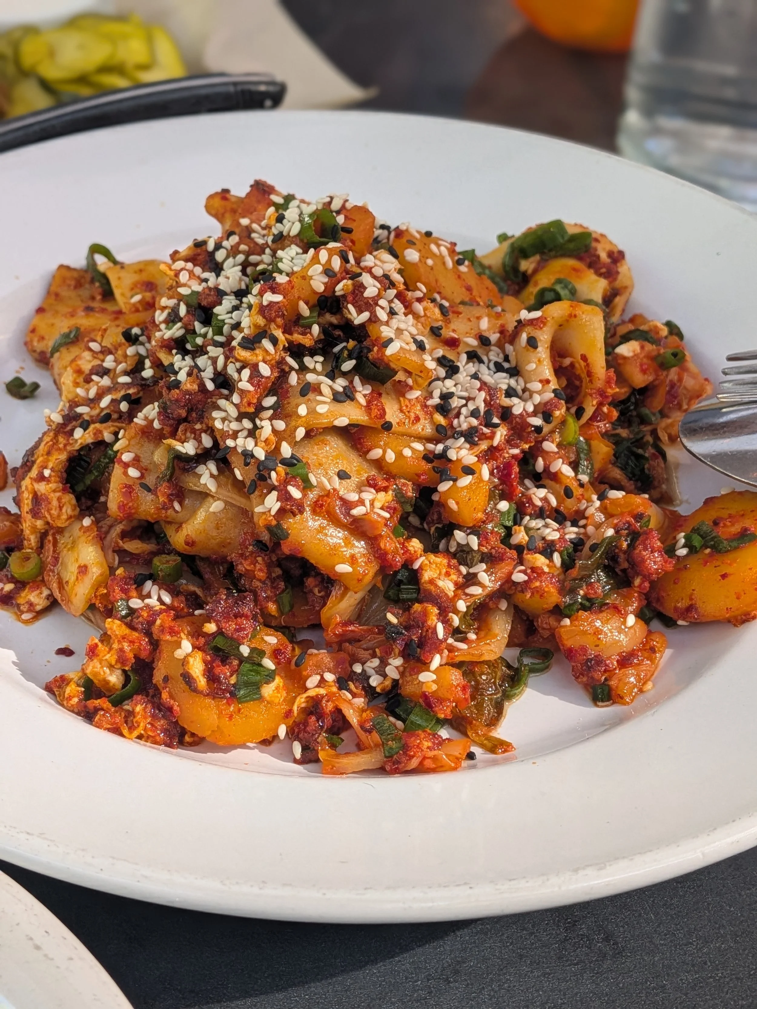 Kimchi noodles from Lo &amp; Behold in Healdsburg, CA