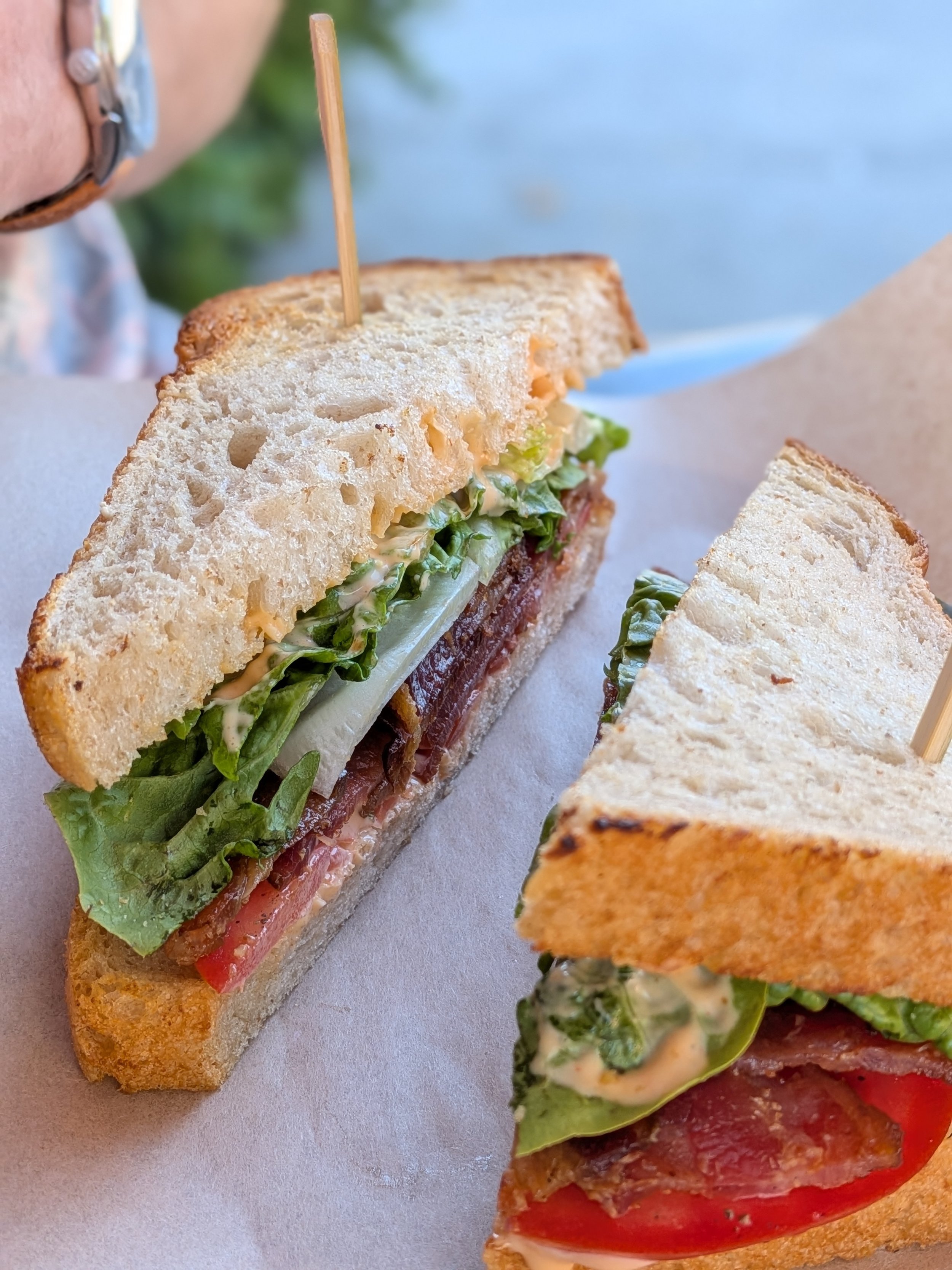 A BLT sandwich from Journeyman in Healdsburg, CA