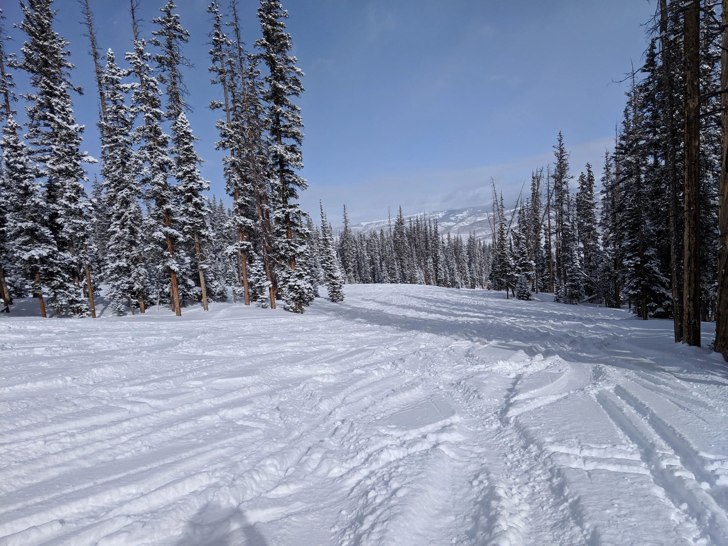 A snow covered ski slope at Beaver Creek Ski Resort.