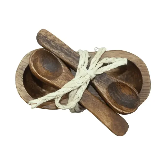 Acacia Condiment Set with Spoons