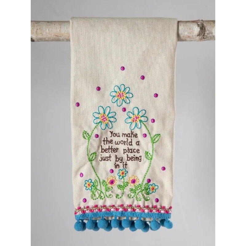 Linen Hand Towel - You Make the World