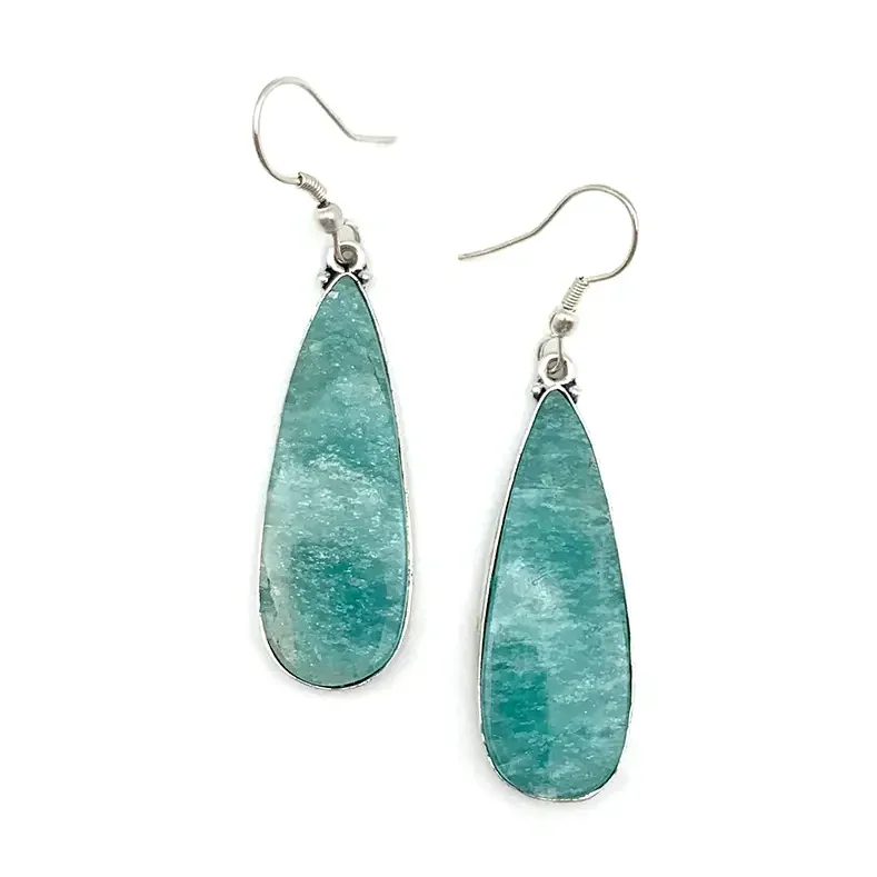 Semiprecious Stone Earrings - Amazonite
