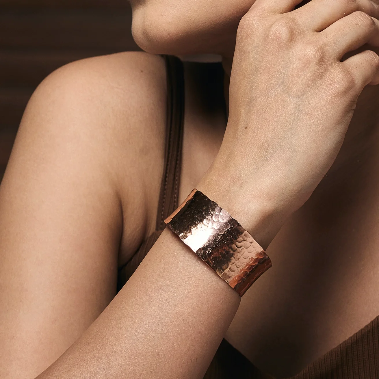 Handcrafted Copper Hammered Pure Copper Cuff