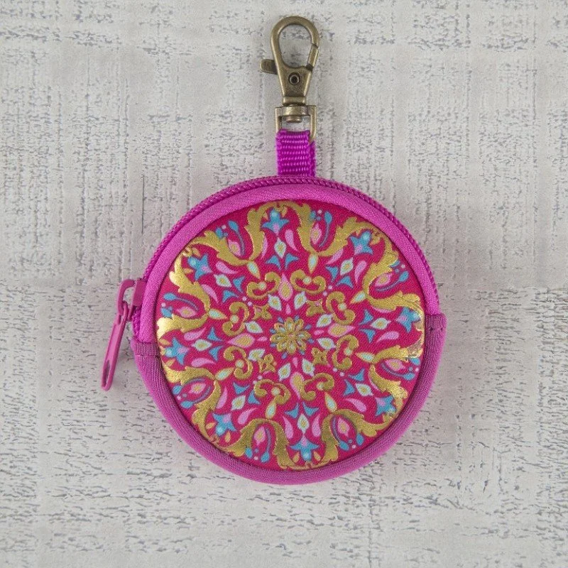 Key Ring Pouch - Pink Mandala