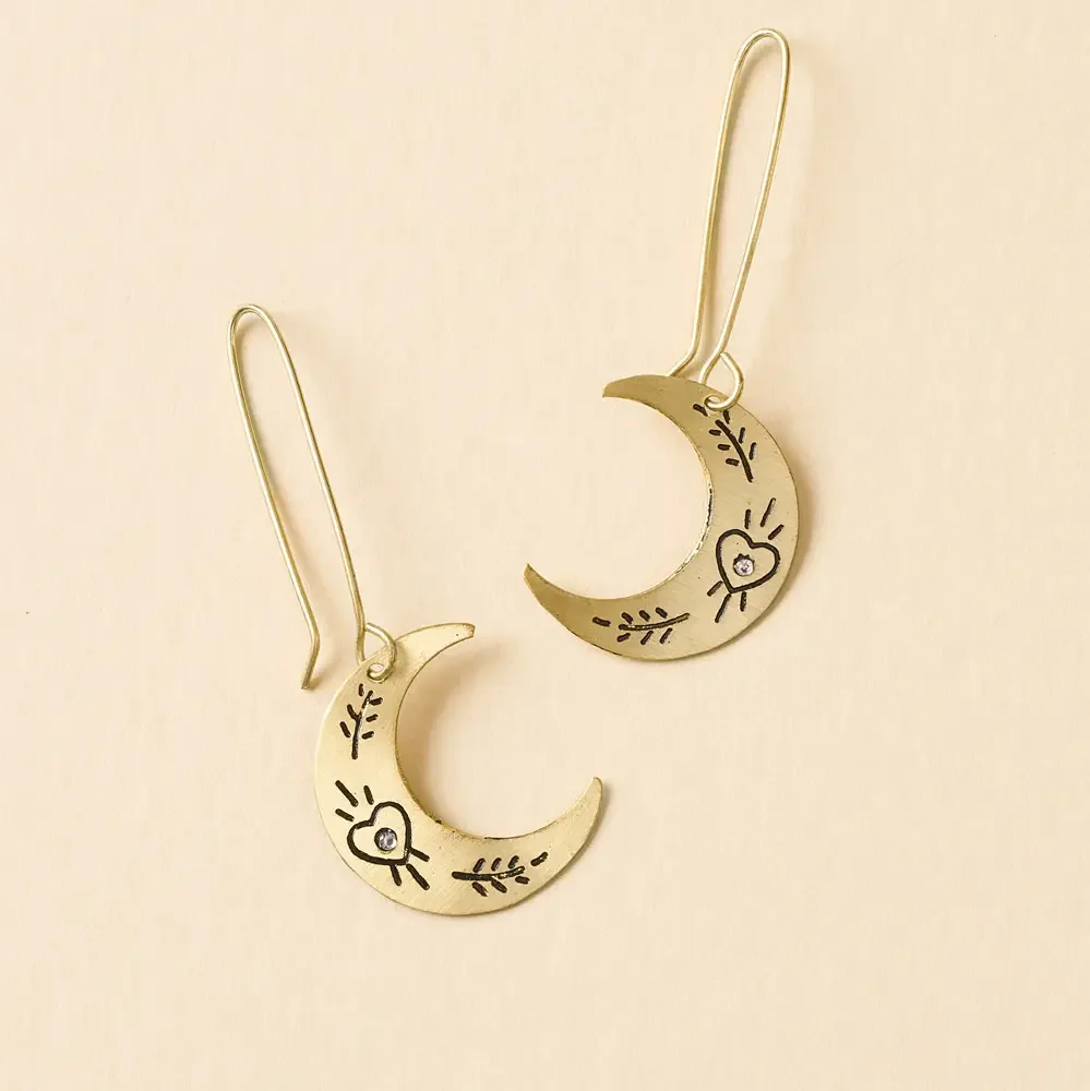 Crescent Moon Earrings - Gold