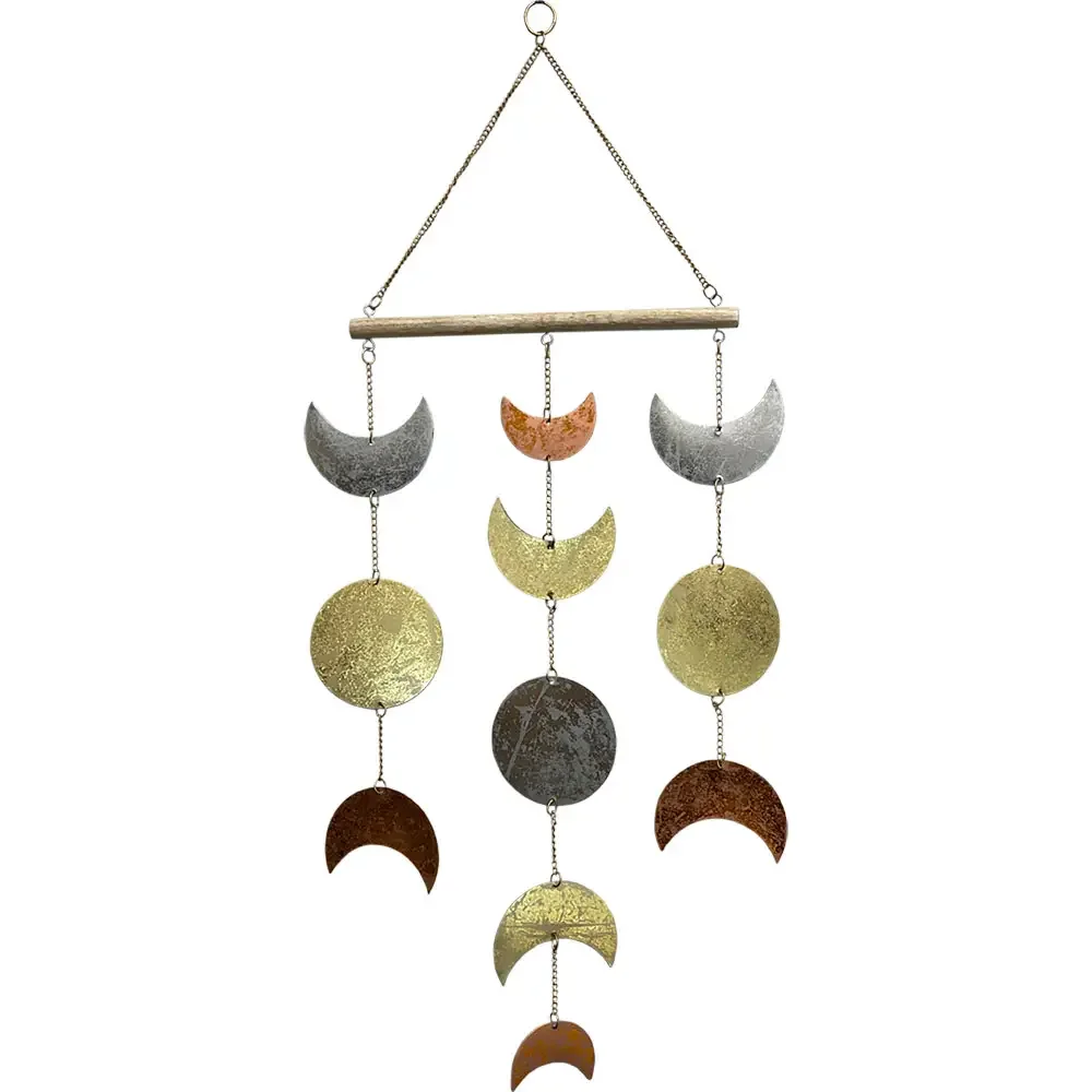 Metal Wall Hanging Mobile - Moon Phases Tri - Coloured