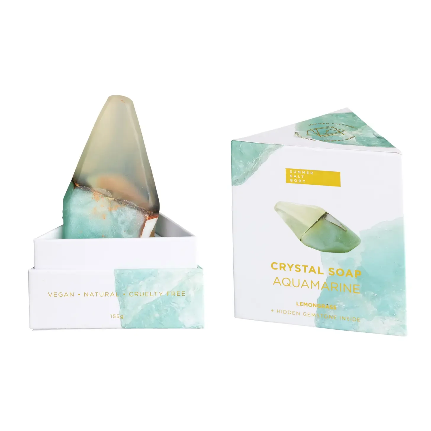Aquamarine Crystal Soap - with Hidden Gemstone
