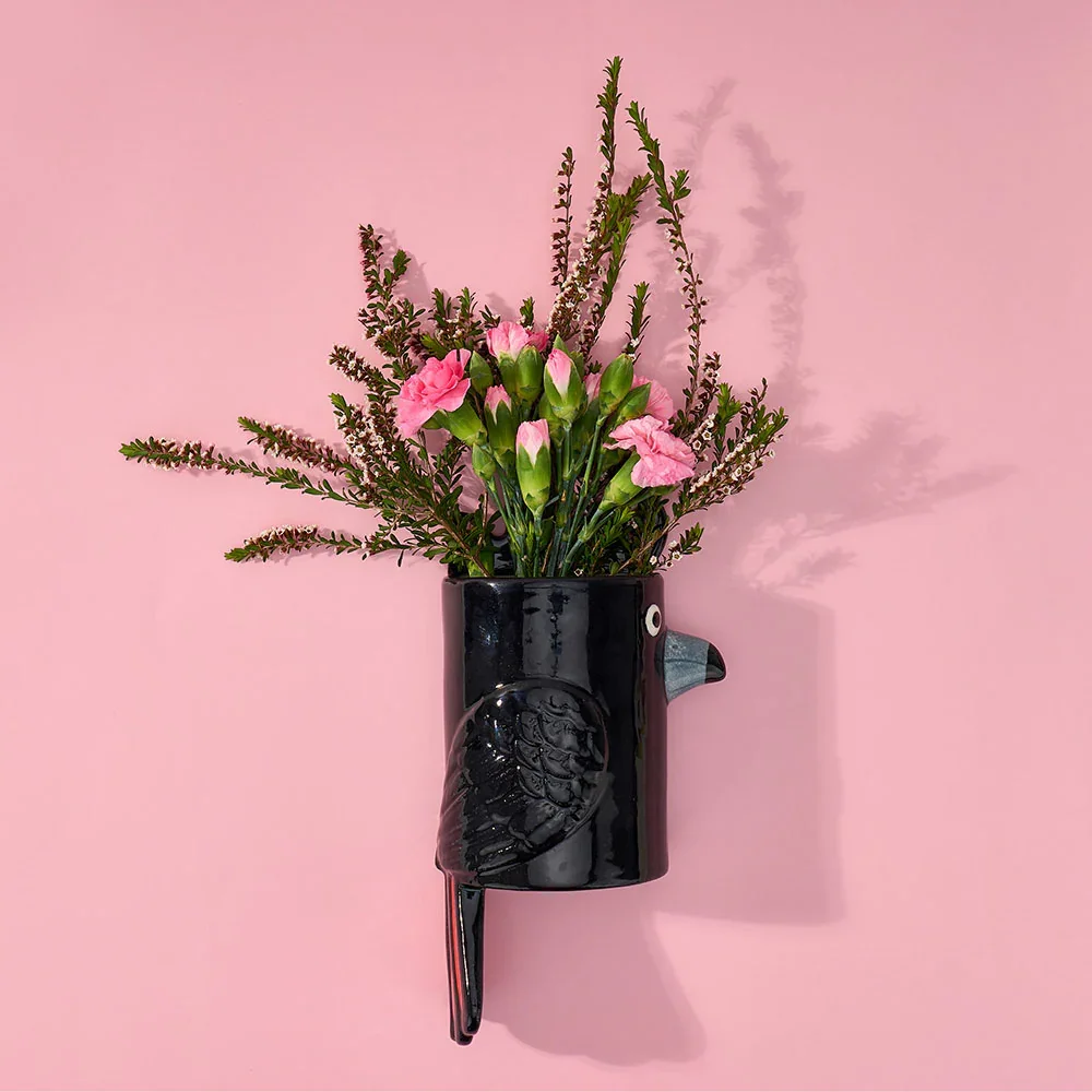 Wall Vase - Black Cockatoo