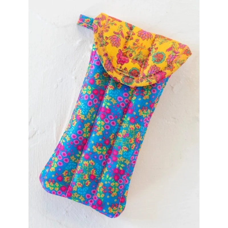 Puffy Glasses Case - Neon Floral