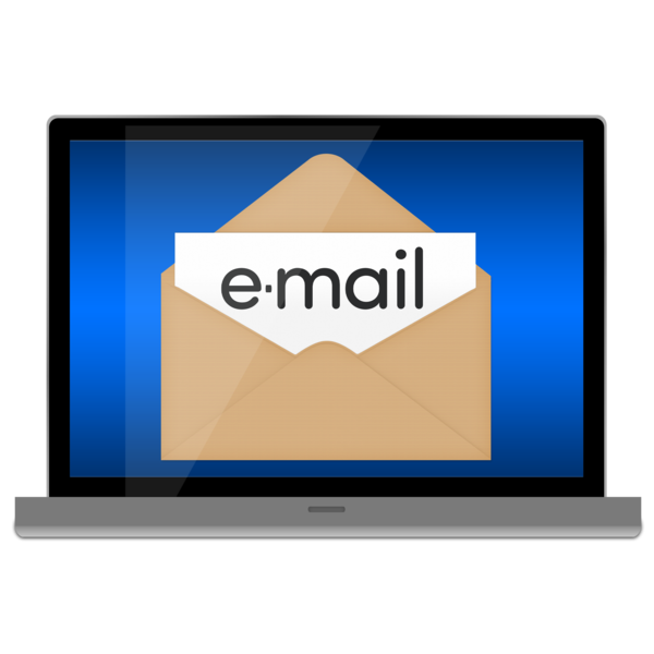 An envelope with 'email' on it.