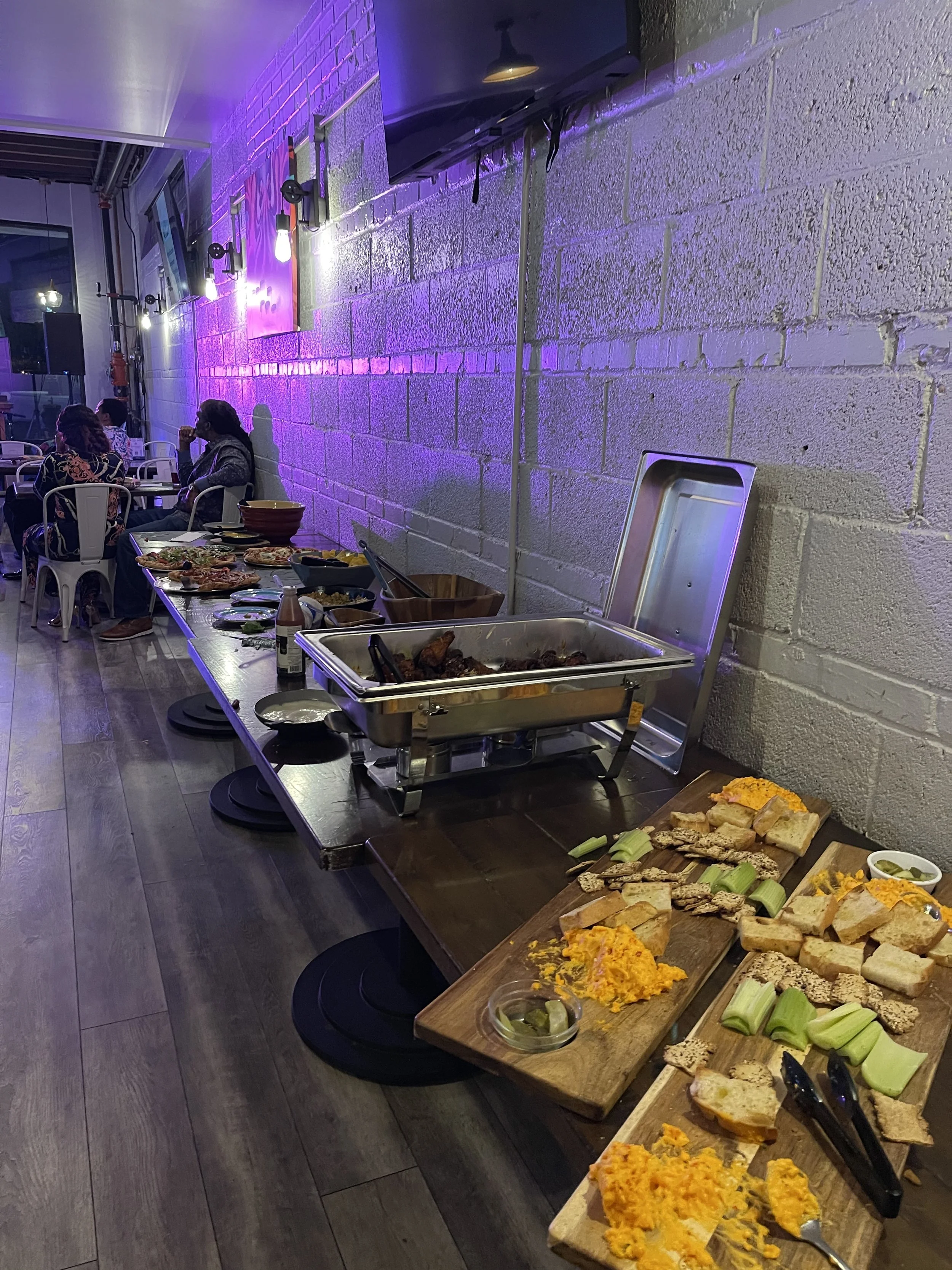 private event, main dining room, food, catering