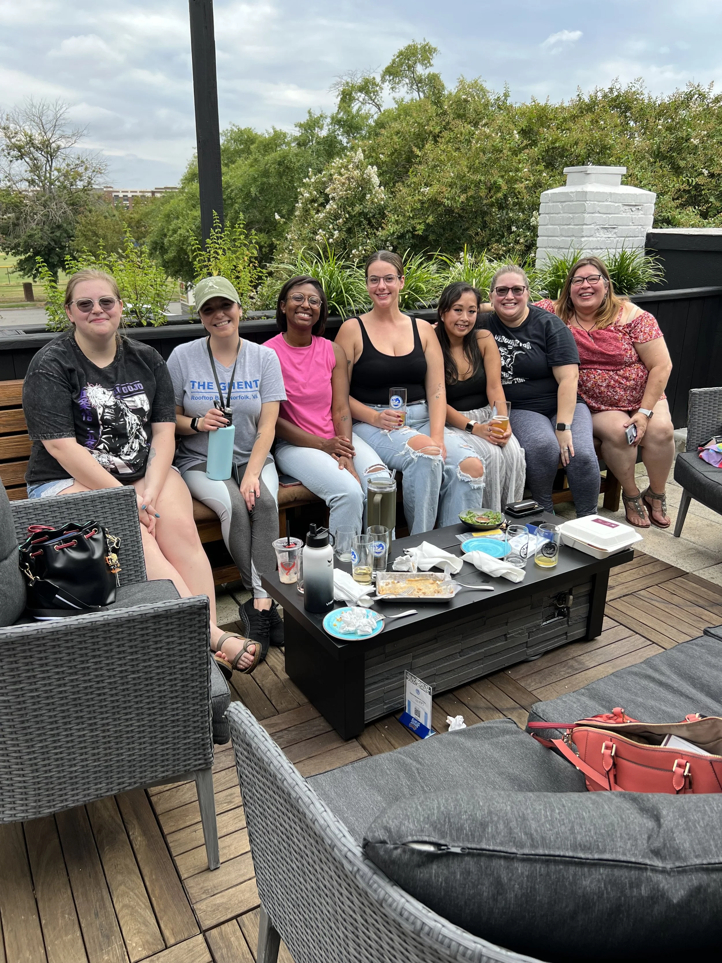 public event, book club, intelliGhent, group photo, guests, rooftop, rooftop bar