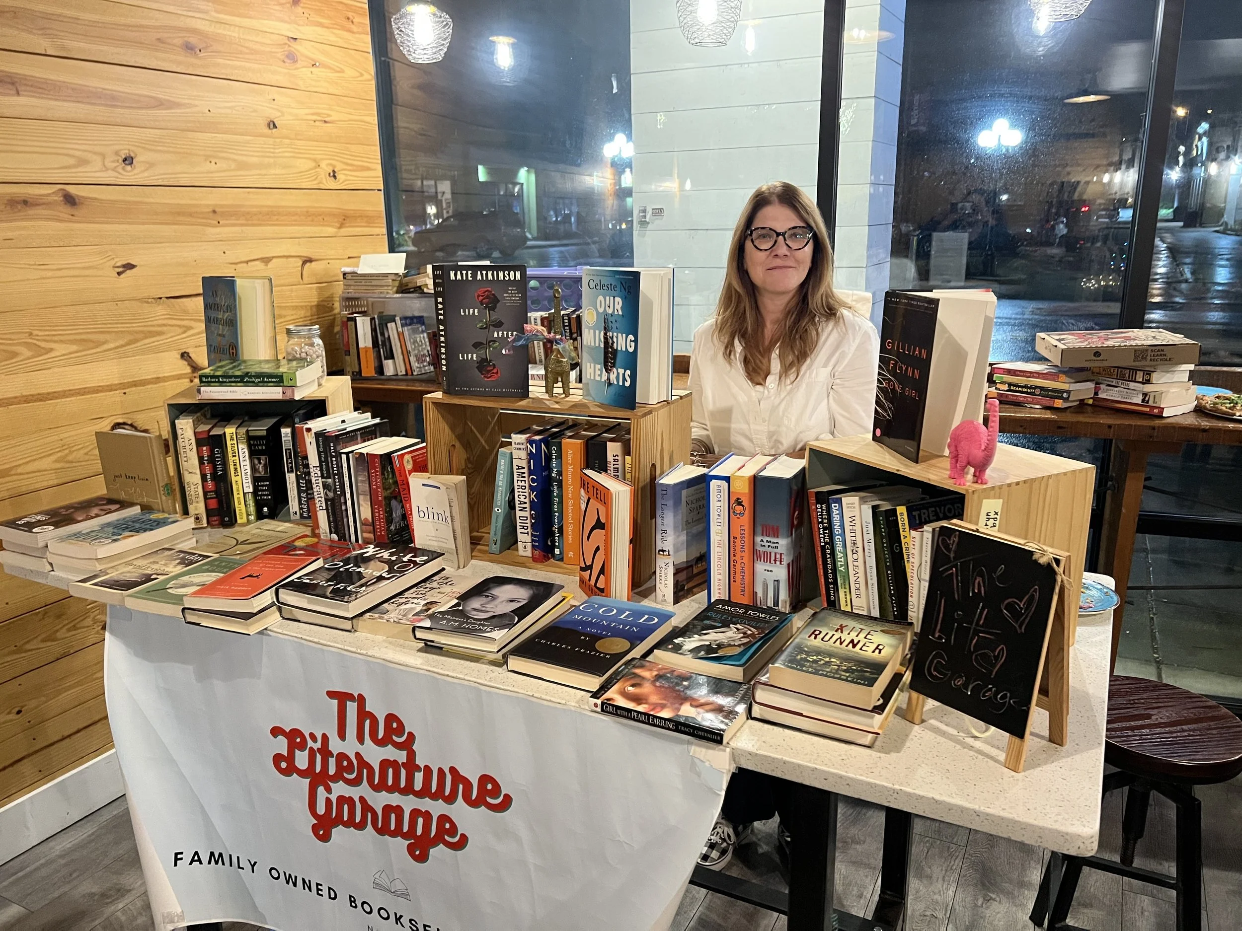 boozy book fair, lit garage, vendors, public event, main dining room