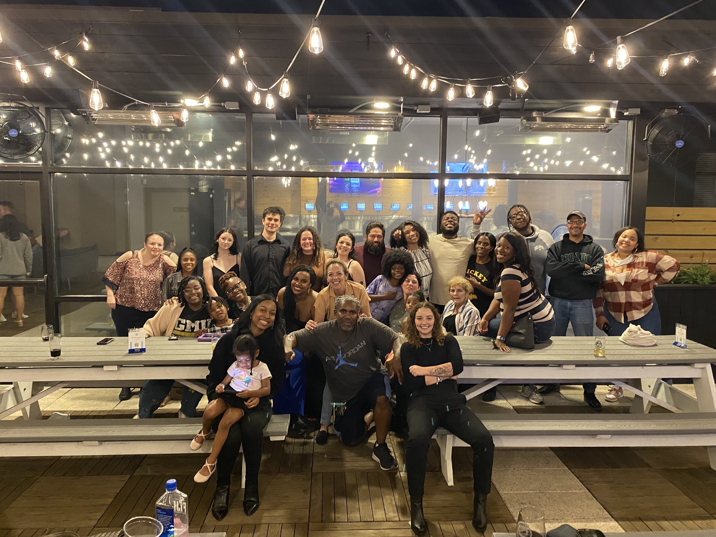 rooftop, rooftop bar, private event, private party, group photo, guests