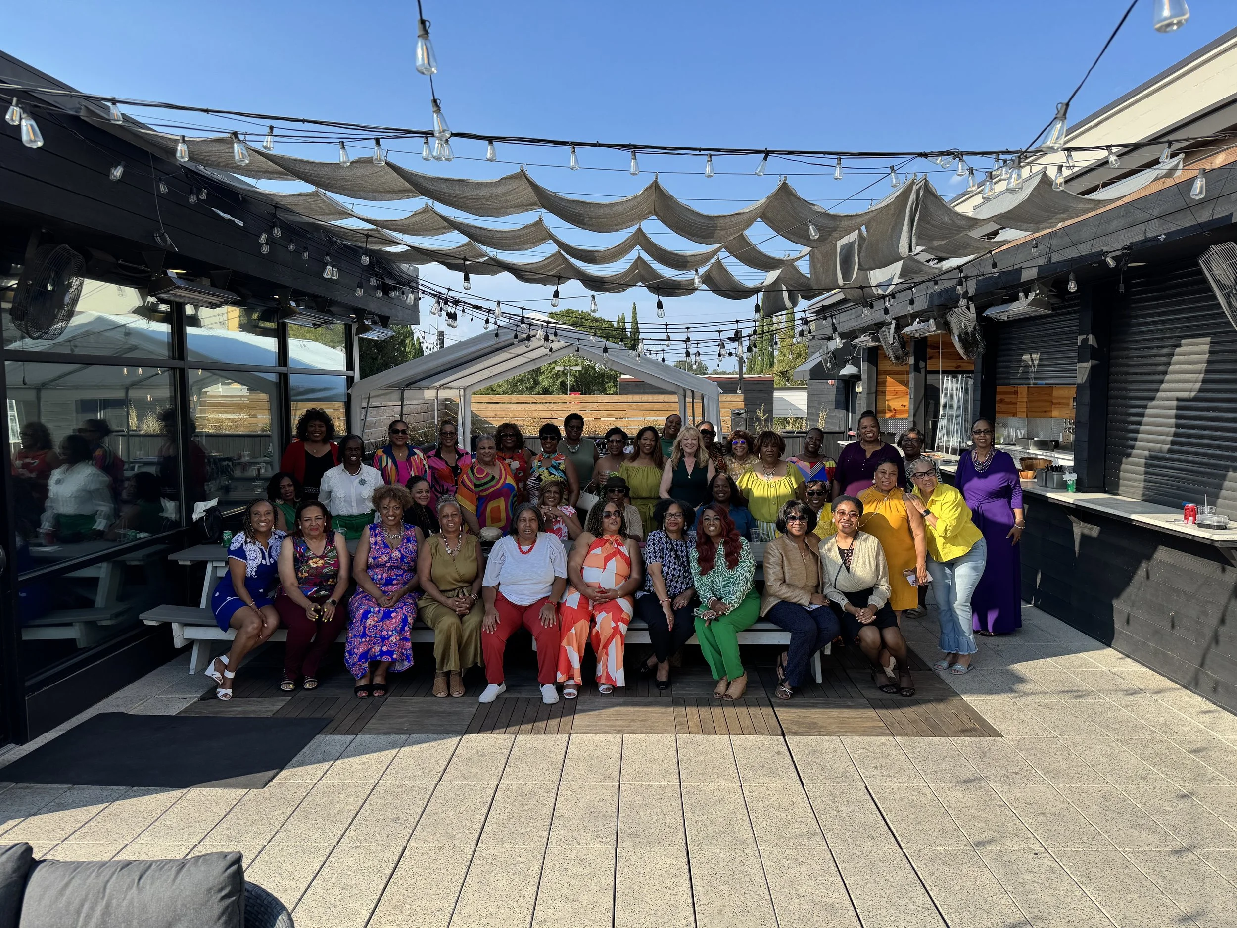 rooftop, rooftop bar, private event, group photo, guests