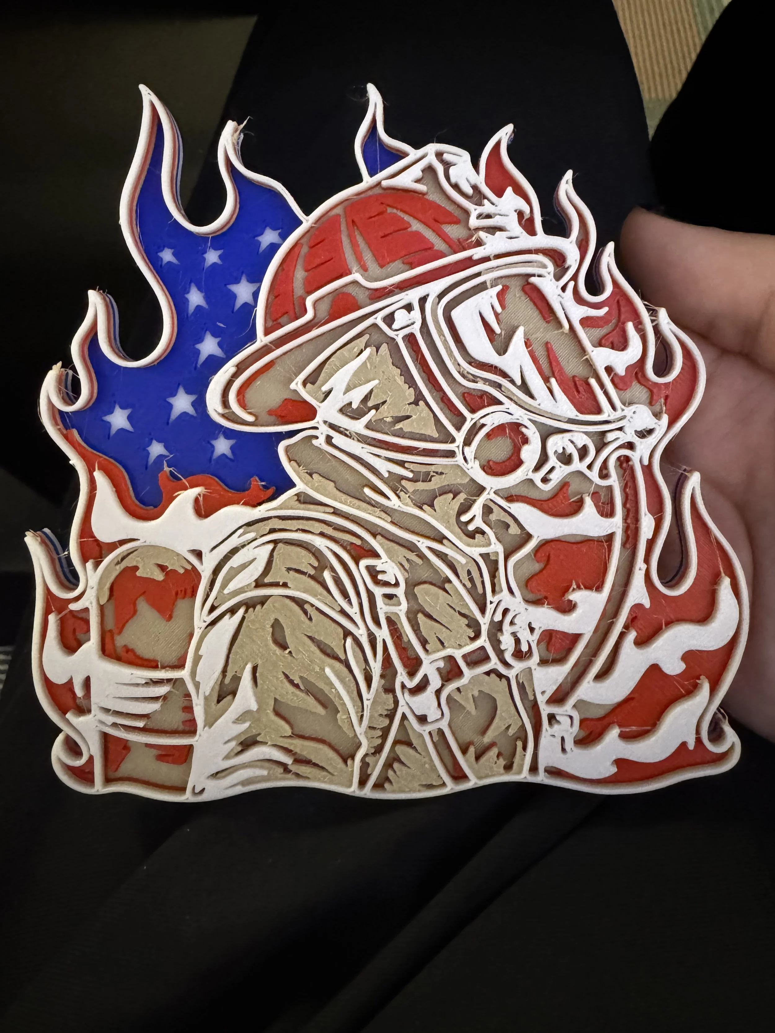 Patriotic Firefighter Wall Art