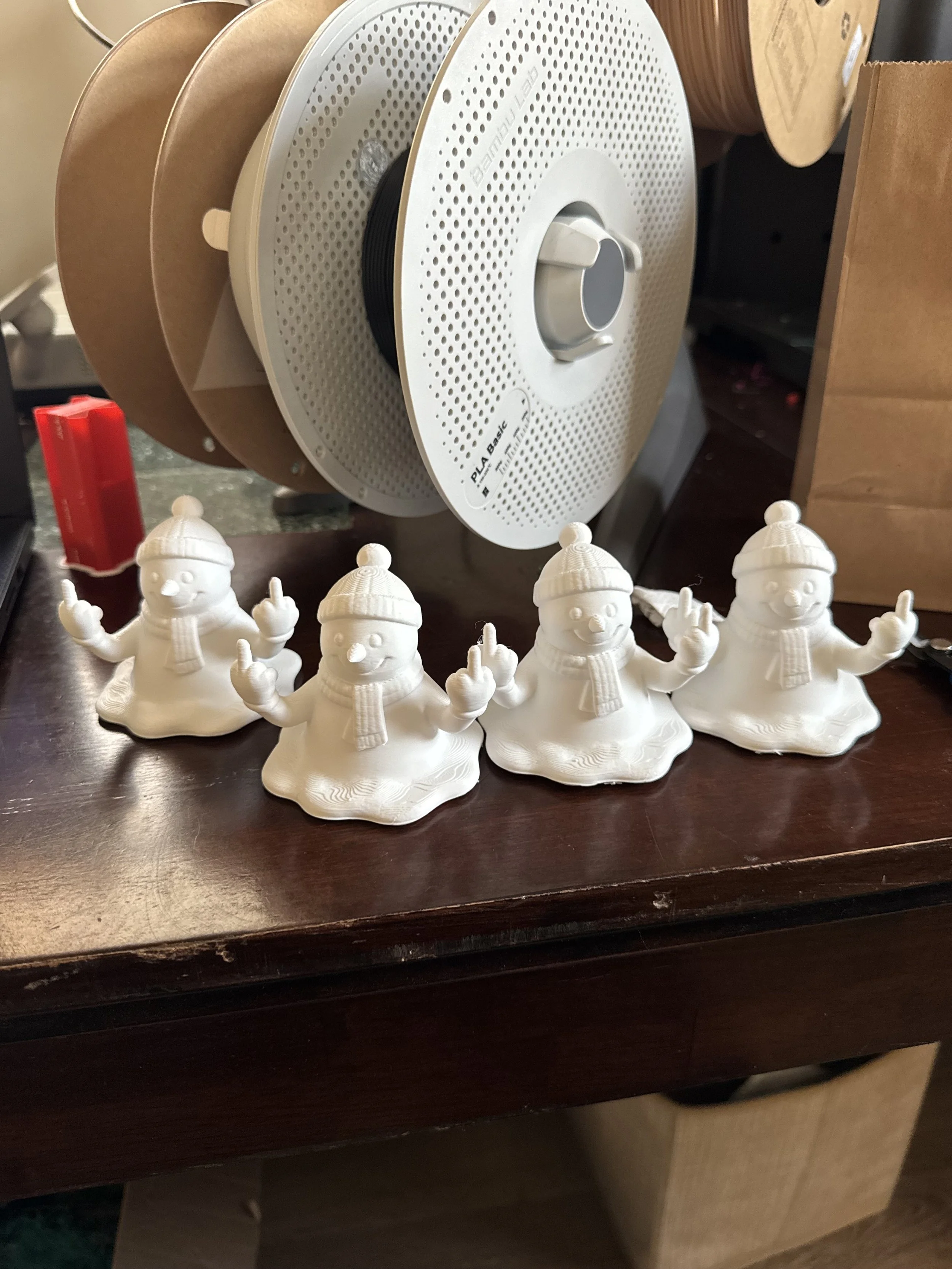 Naughty Snowman Figurine