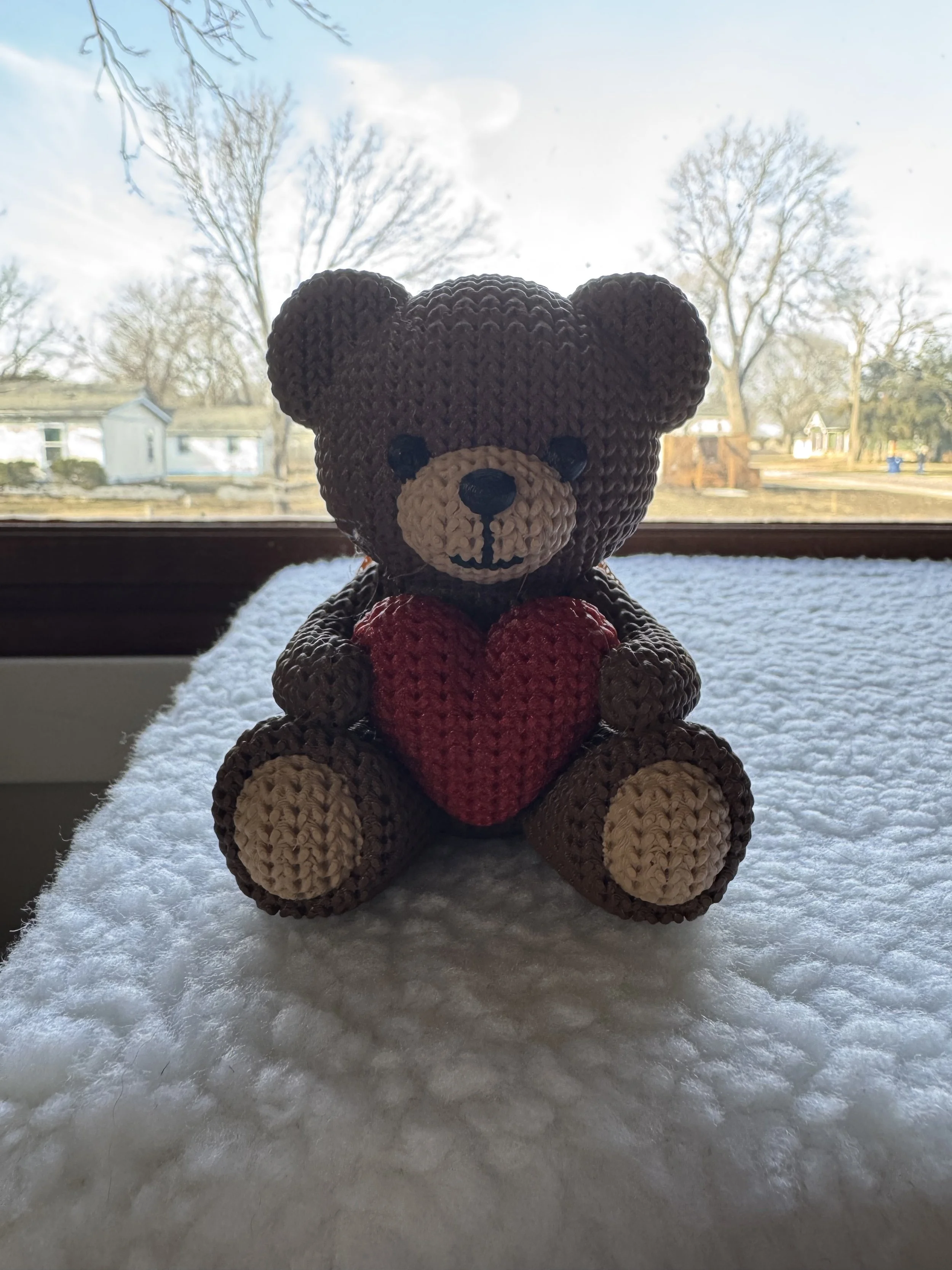 Knitted Valentine's Day Teddy Bear