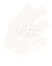 Lil Glenn Company logo - in white