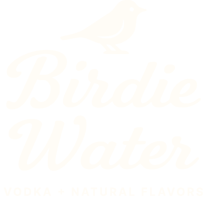 Logo of Birdie Water featuring a bird icon above the text 'Birdie Water' with the tagline 'Vodka + Natural Flavors'.