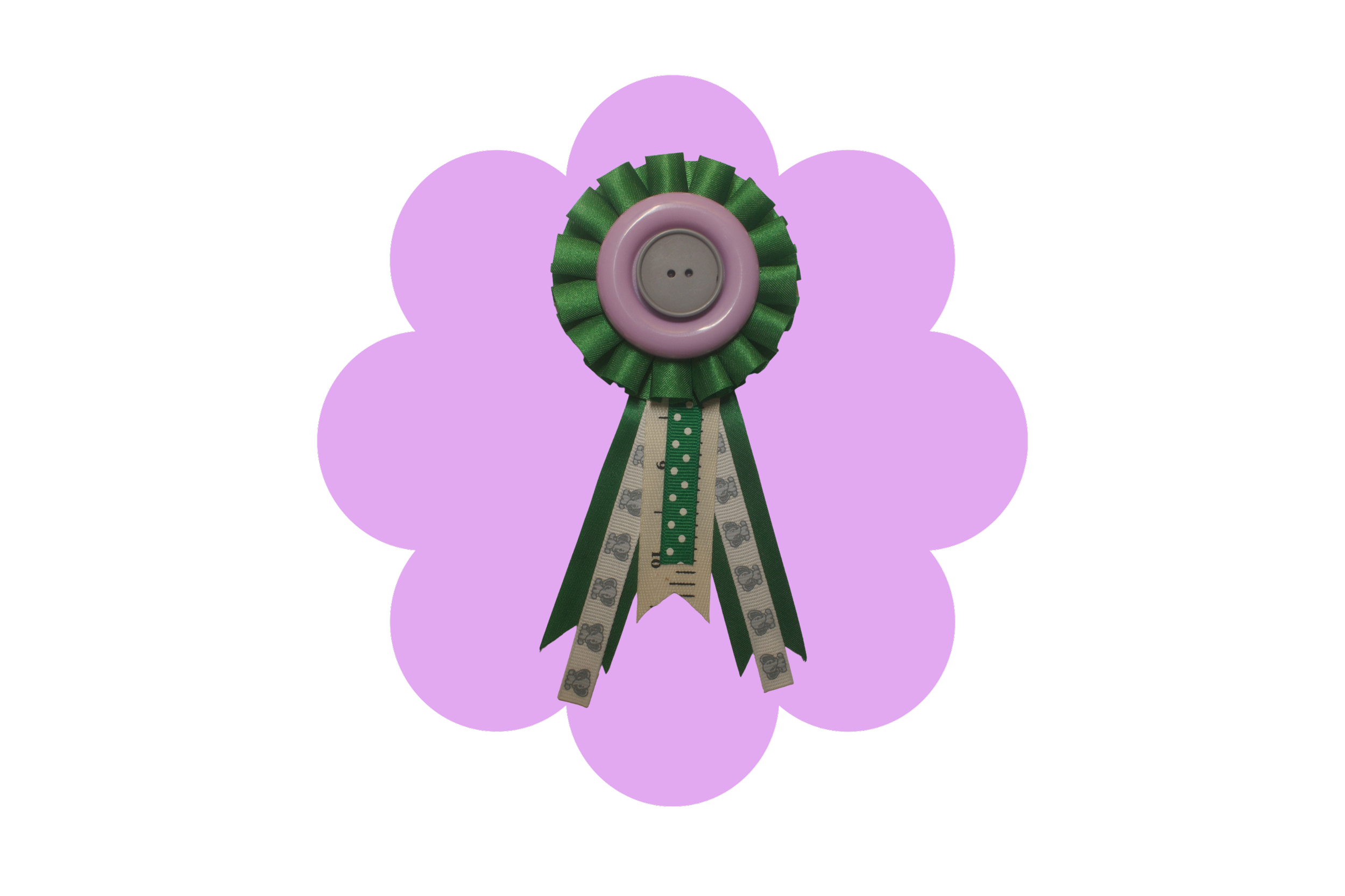 Green & Lavender Ribbon Pin