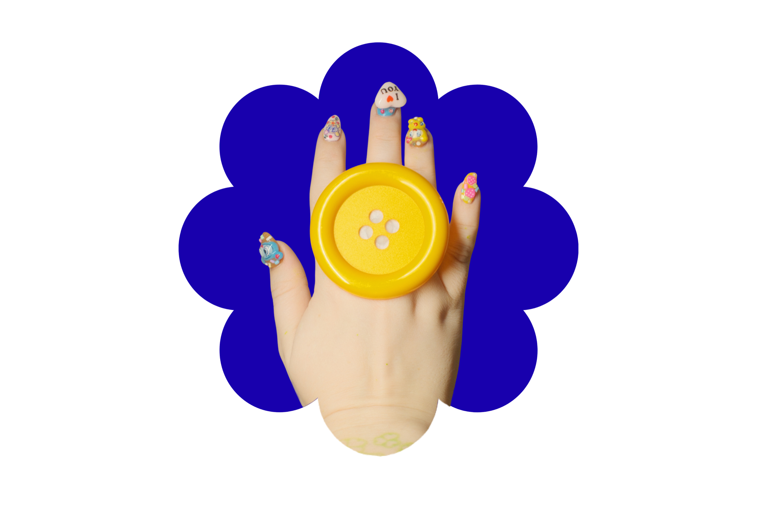 yellow button ring