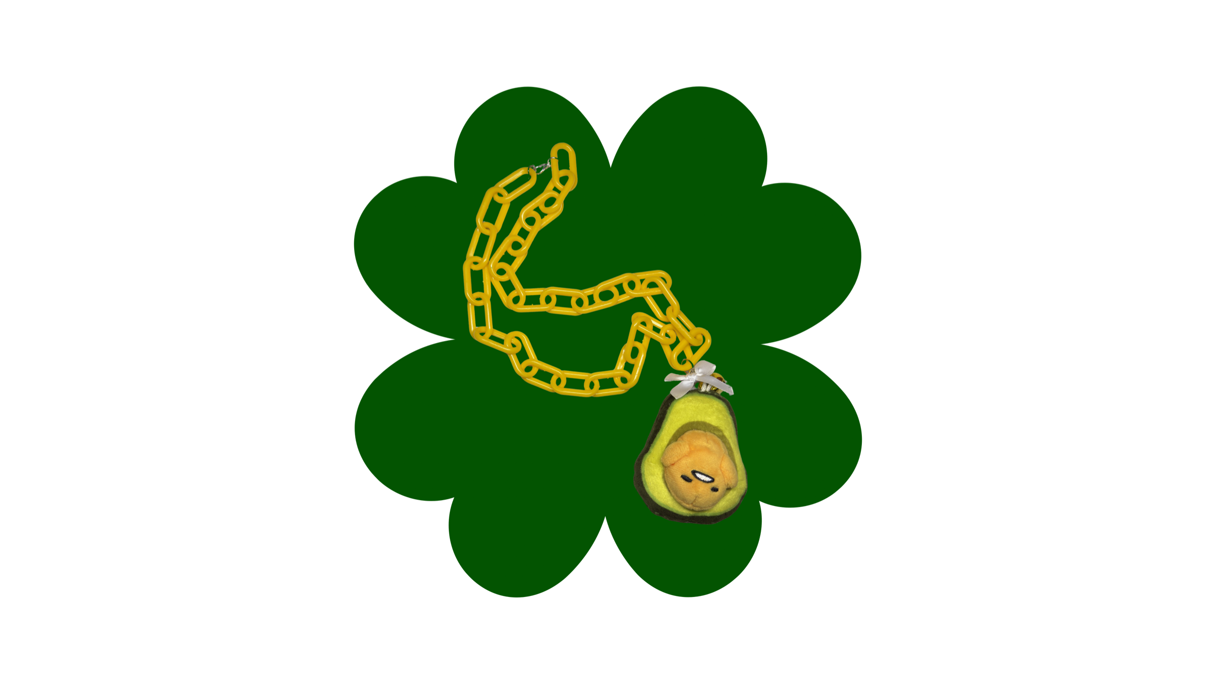 Chunky Yellow chain egg/avocado long necklace