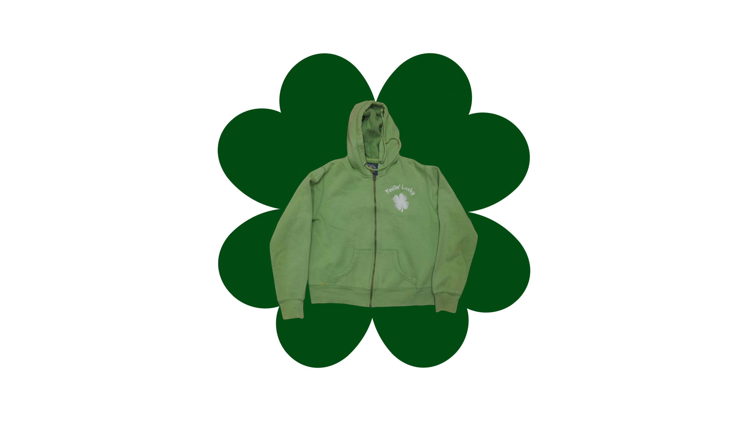 Green Vintage Zip-up Hoodie