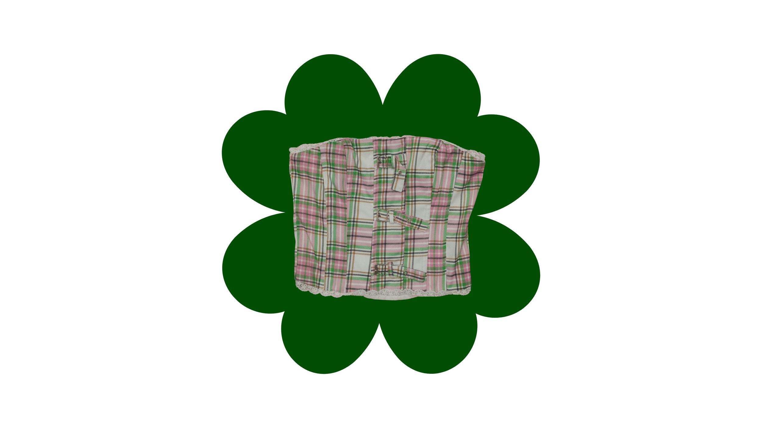 Plaid Pink and Green Tube Top