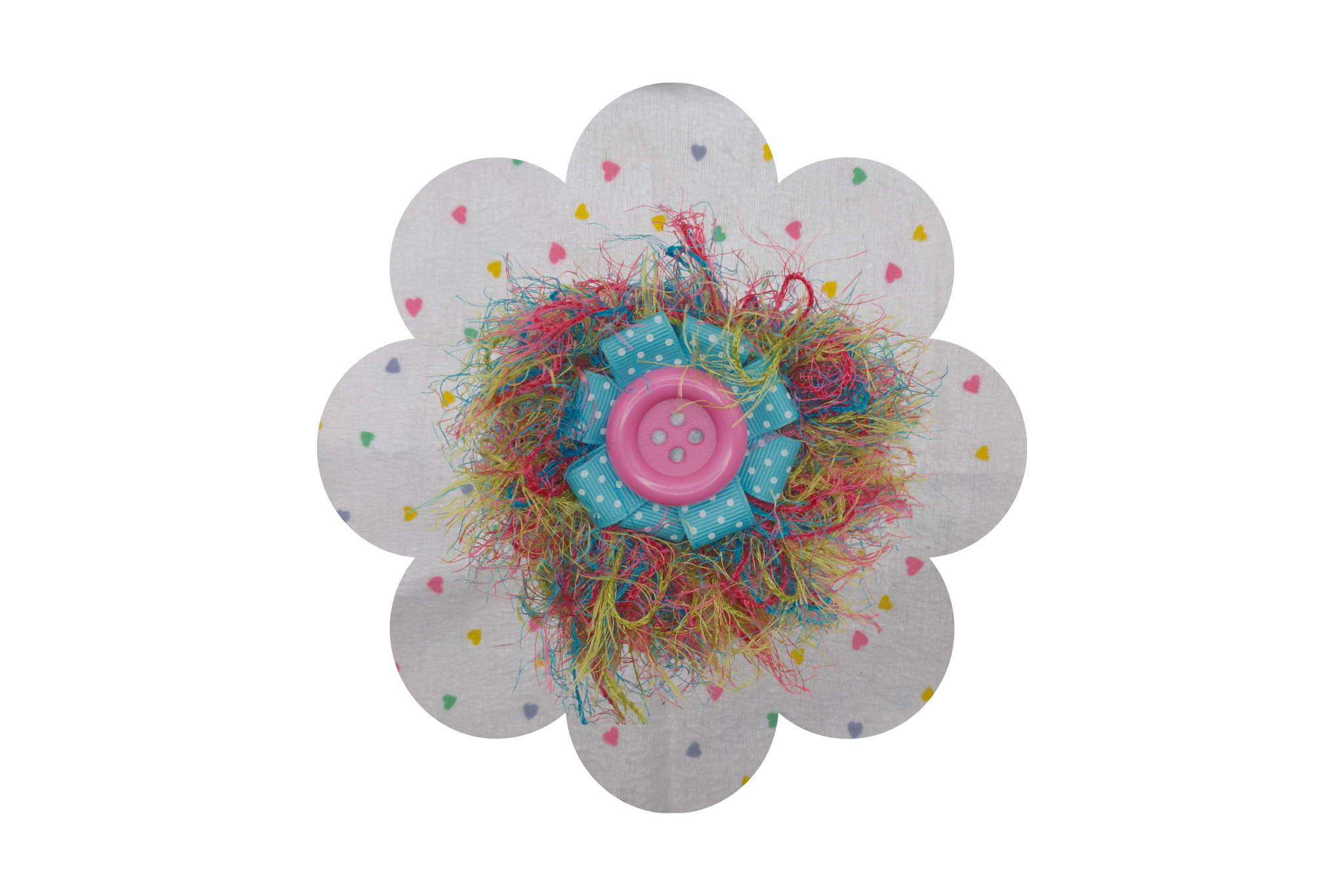 fuzzy button hair clip